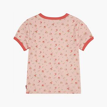 Short Sleeve Meet and Greet Ditsy Floral Ringer Tee Little Girls 4-6x 2