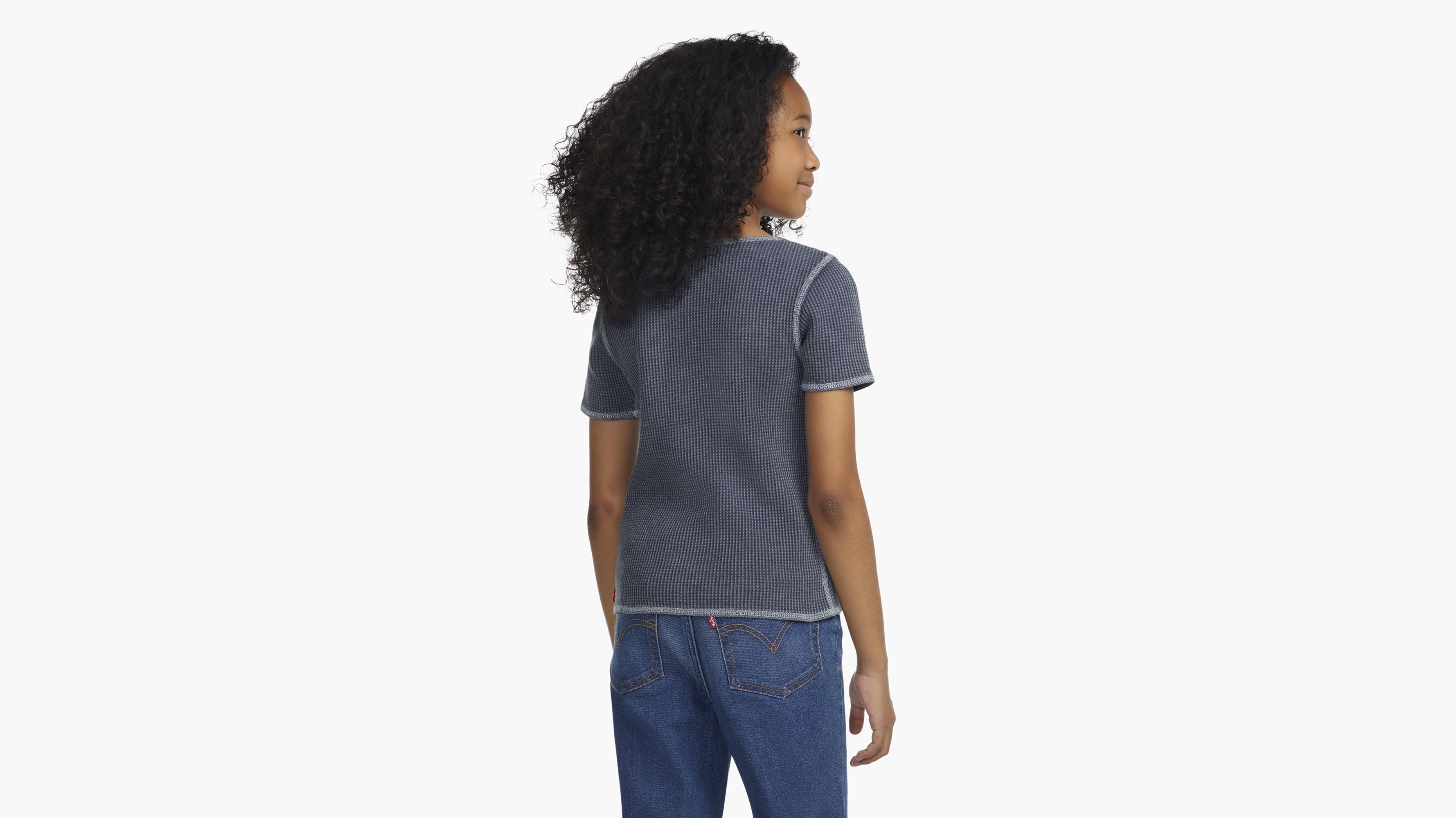 Waffle Notch Neck Top Big Girls 7-16 - Blue | Levi's® US