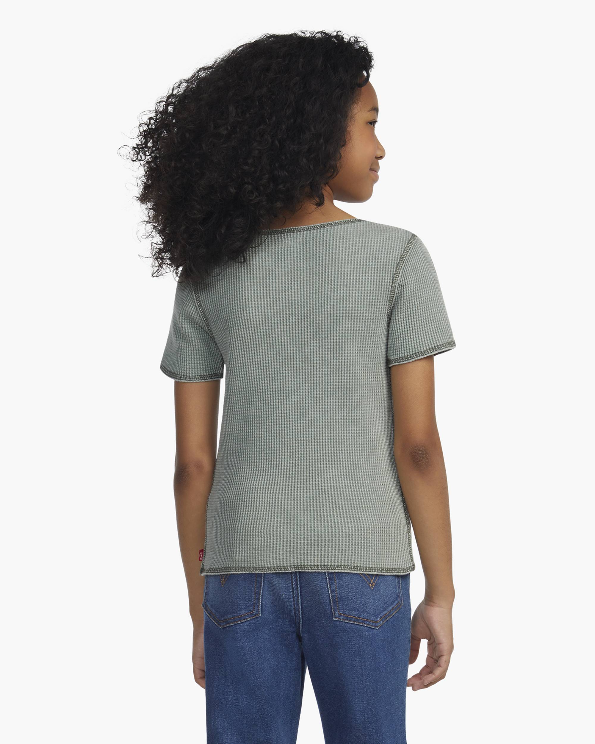 Waffle Notch Neck Top Big Girls 7-16 - Green | Levi's® US Waffle Notch Neck Top Big Girls 7-16 - Green | Levi's® US