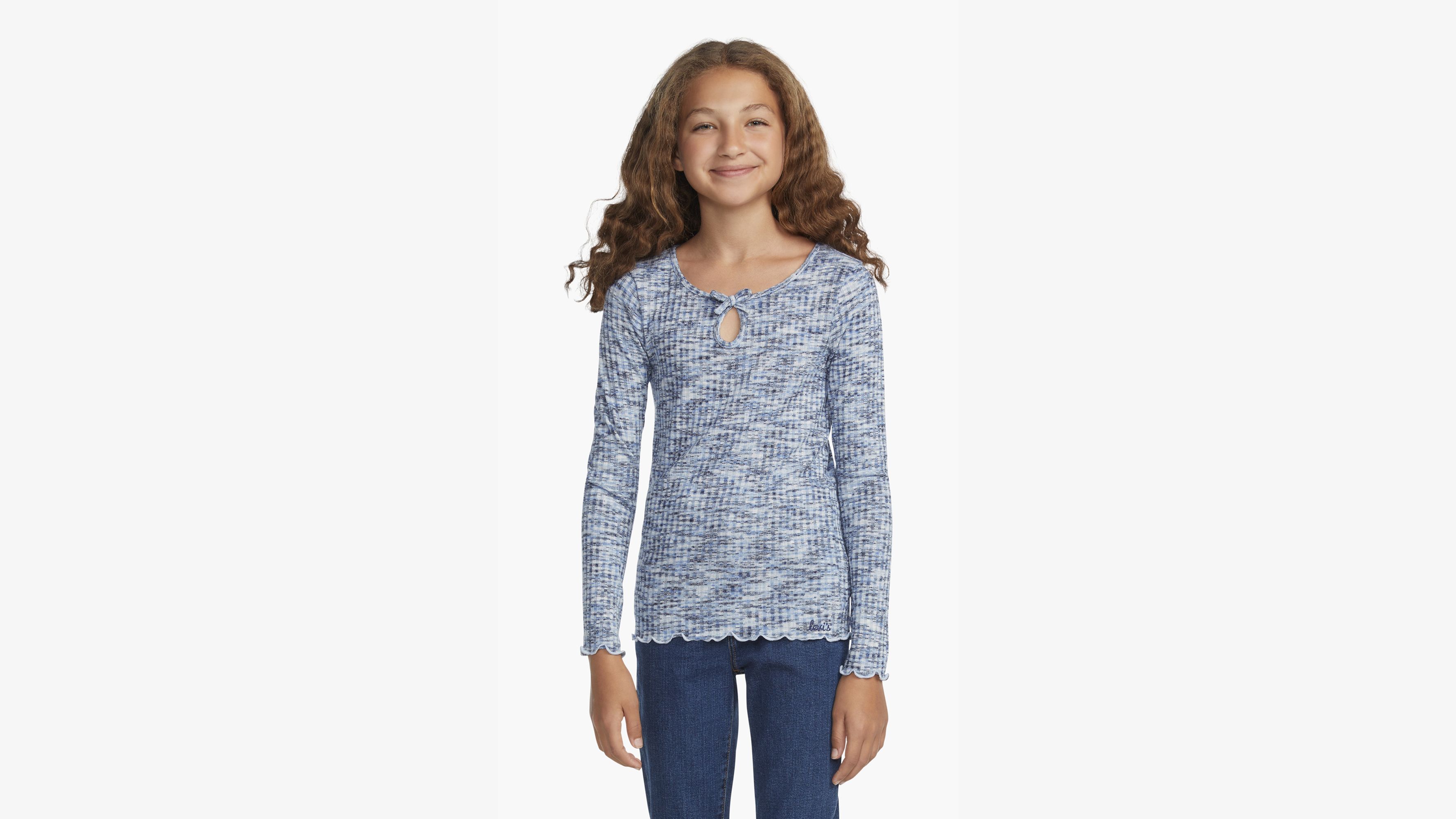 Space Dye Knit Top Big Girls 7-16 2