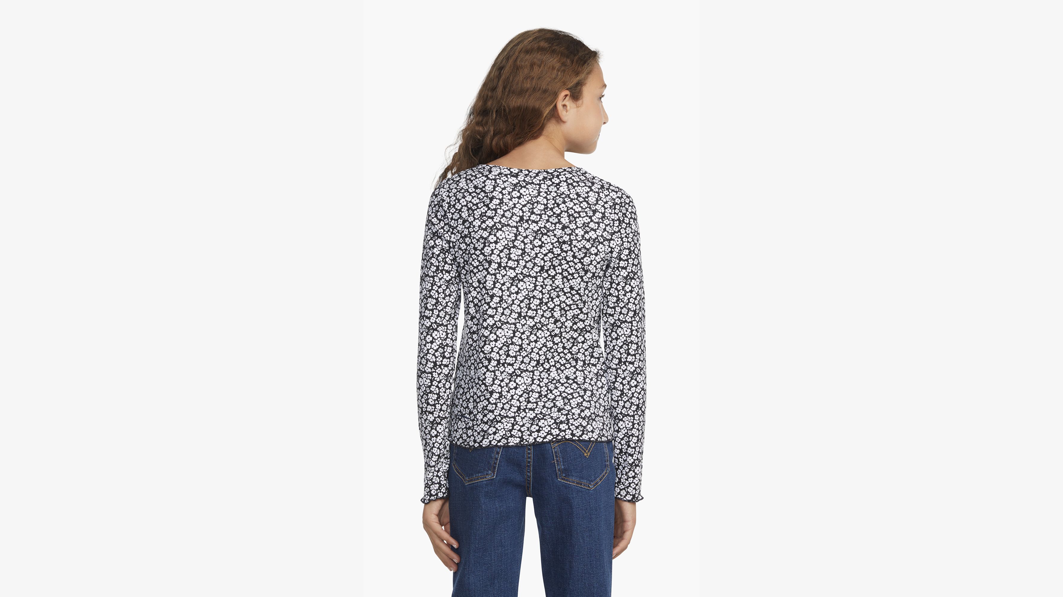 Floral Rib Top Big Girls 7-16 3