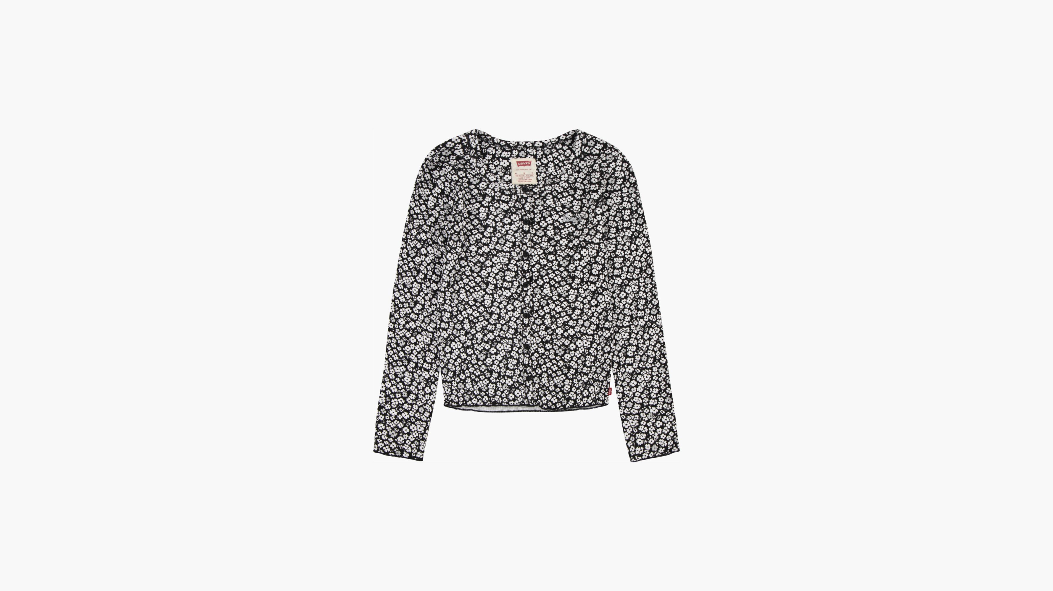 Floral Rib Top Big Girls 7-16 1