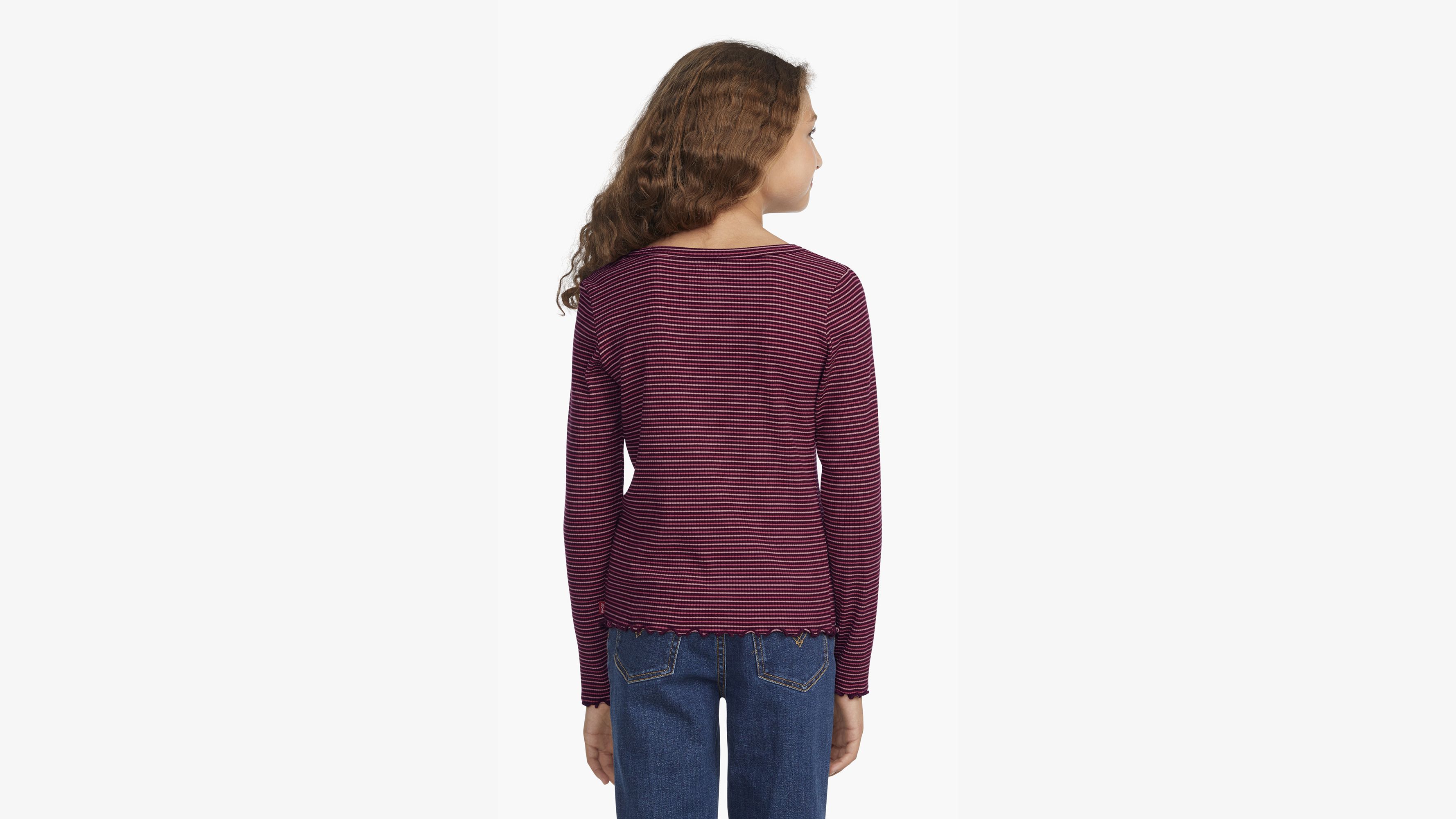 Stripe Ribbed Top Big Girls 7-16 3