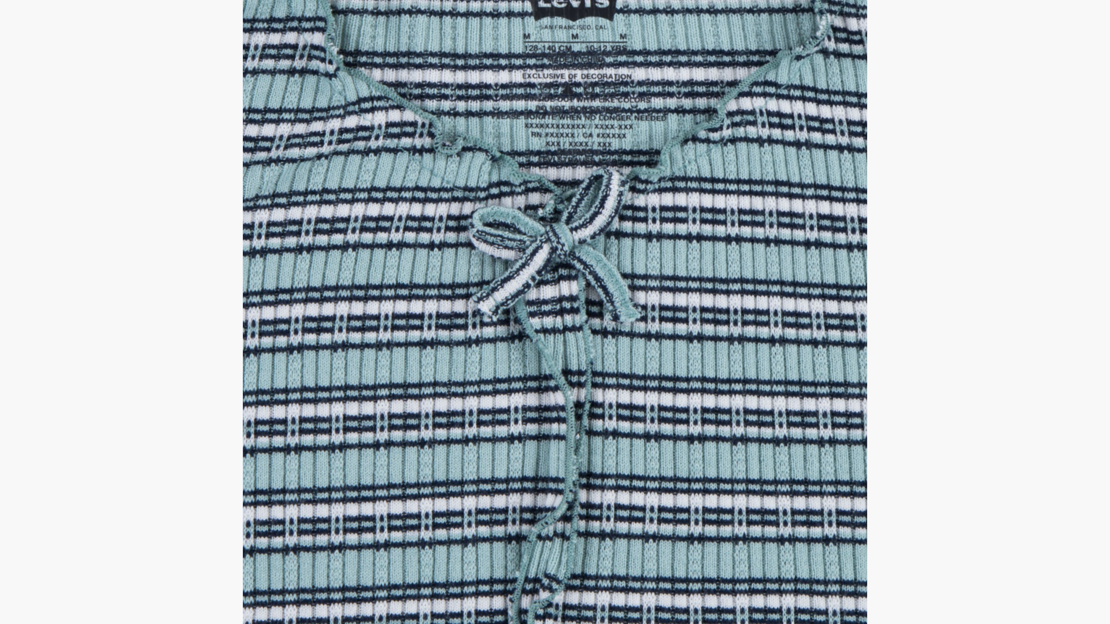 Levi's Ribbed Bell Sleeve Striped Top Big Girls 7-16 L In  Blue Surf