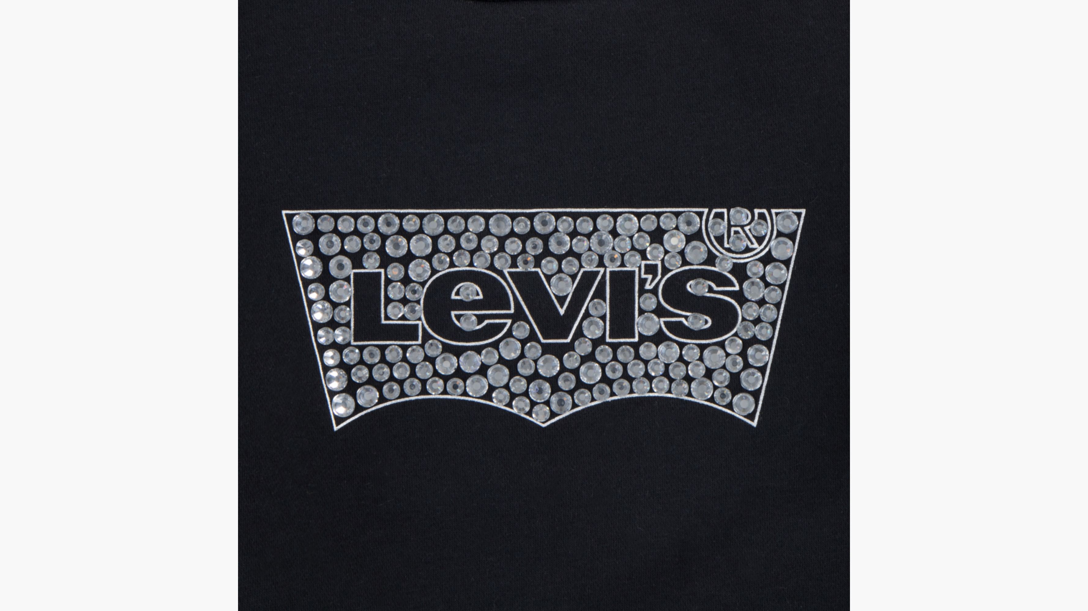 Levi's Mockneck Bubble Sleeve Crewneck Big Girls 7-16 Sweater L In Jet Black