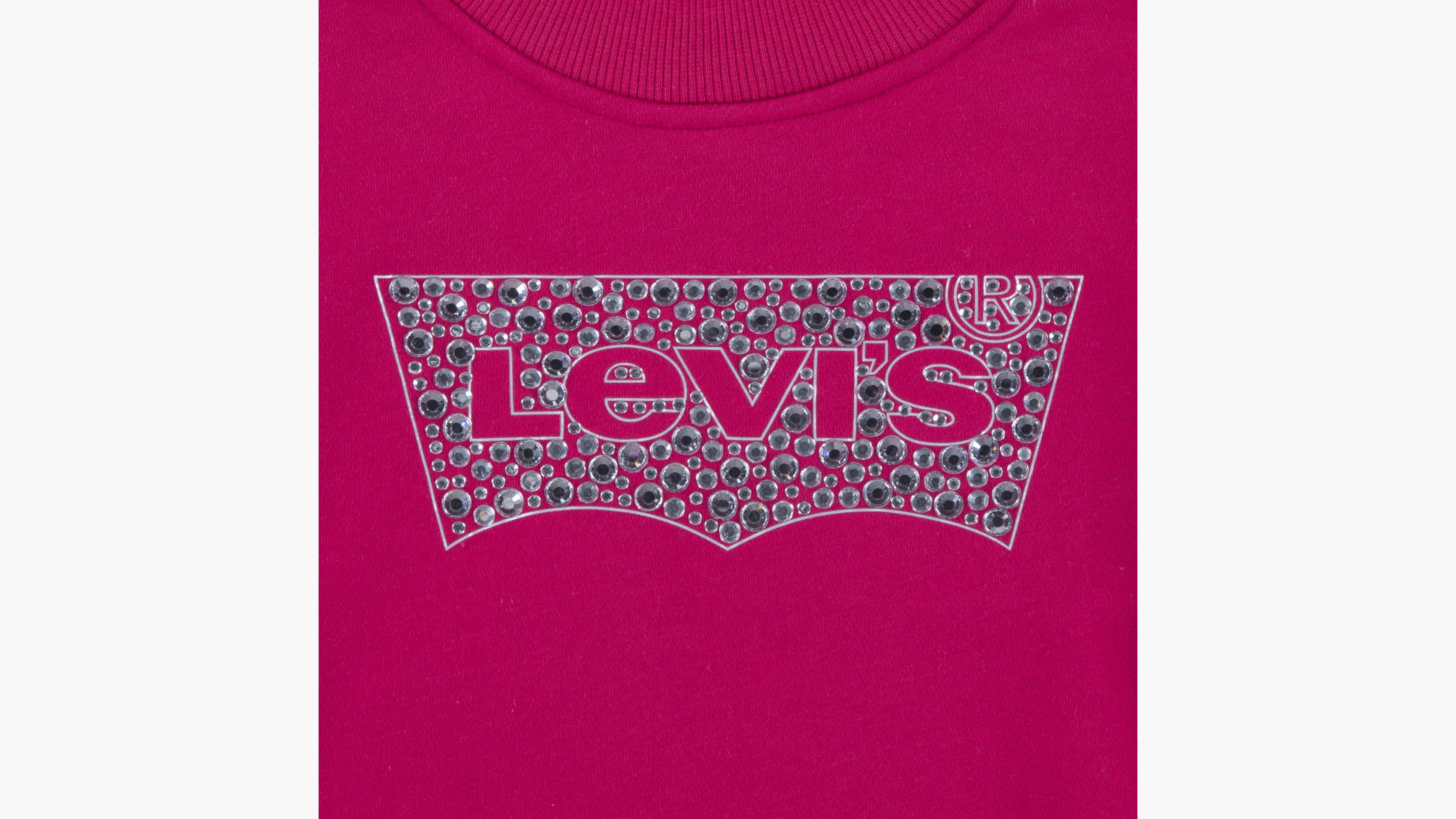 Levi's Mockneck Bubble Sleeve Crewneck Big Girls 7-16 Sweater L In Granita