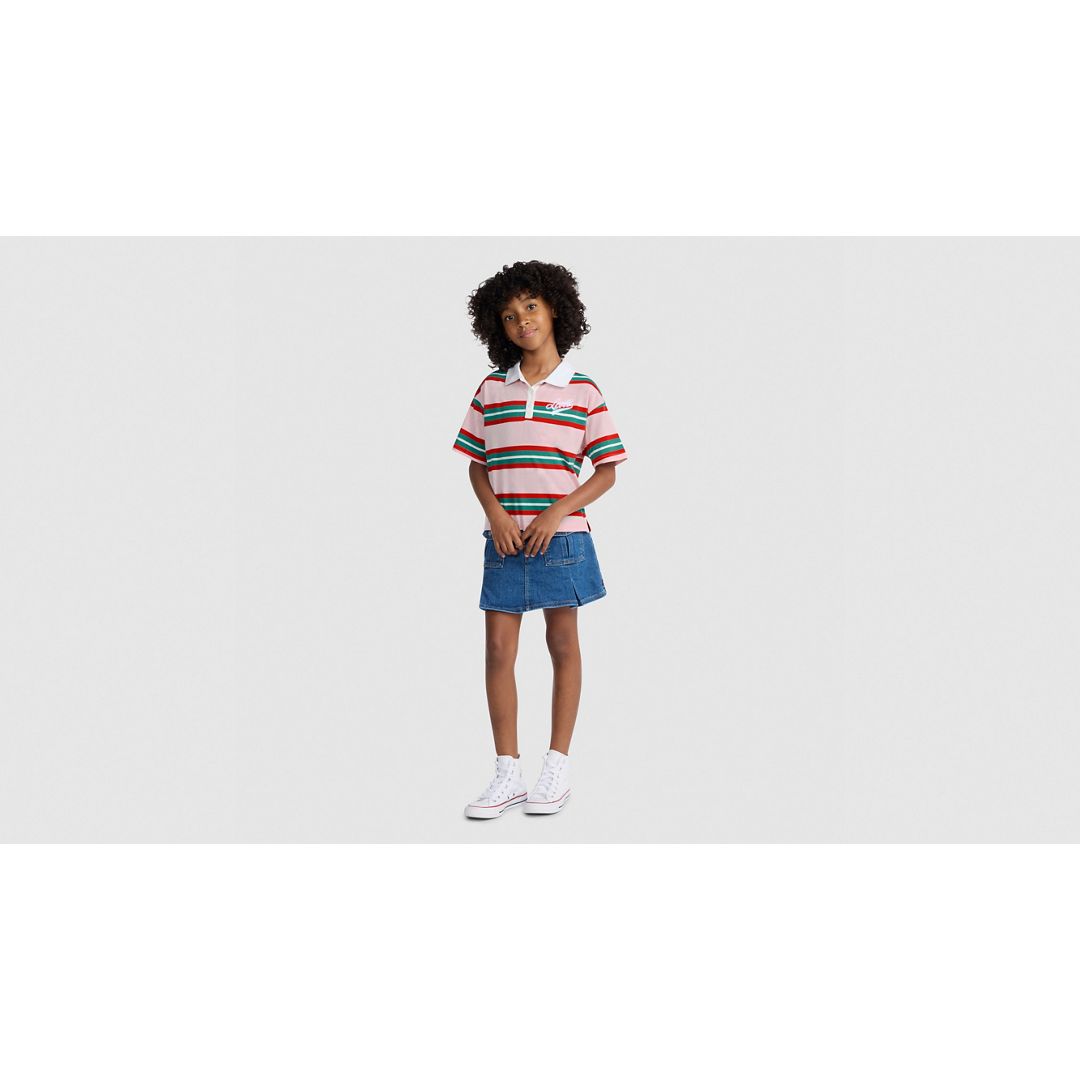 Levi's Levis Polo Knit Top Big Girls S-xl M In Pink