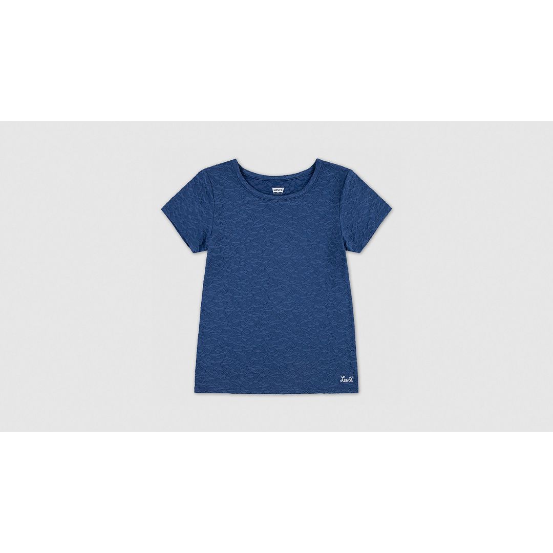 Levi's Jacquard Ss Knit Top Big Girls S-xl Xl In Blue