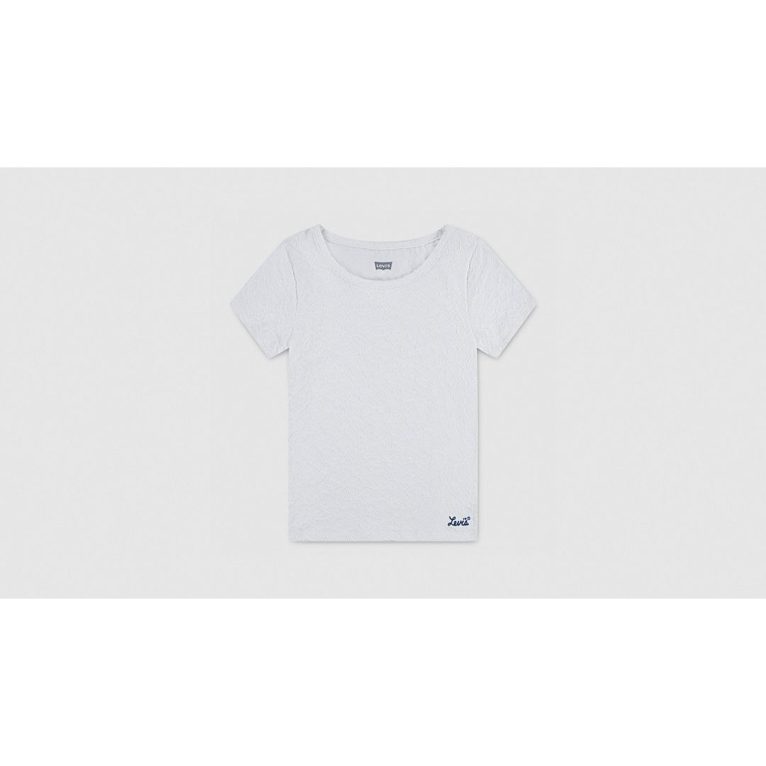 Levi's Levis Jacquard Ss Knit Top Big Girls S-xl Xl In White