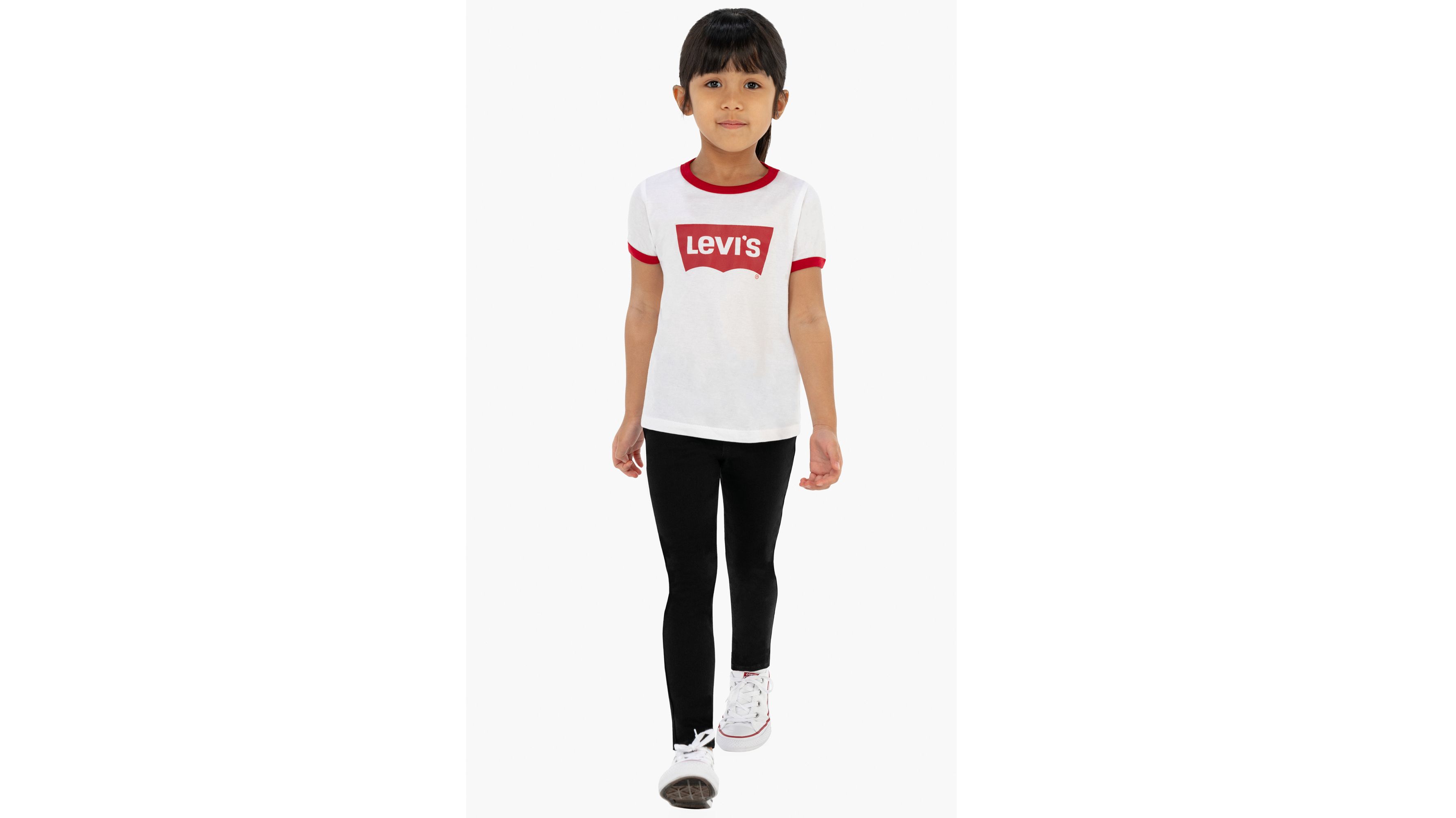 Levi's® Oversized Batwing Ringer Tee Little Girls 4-6x 3