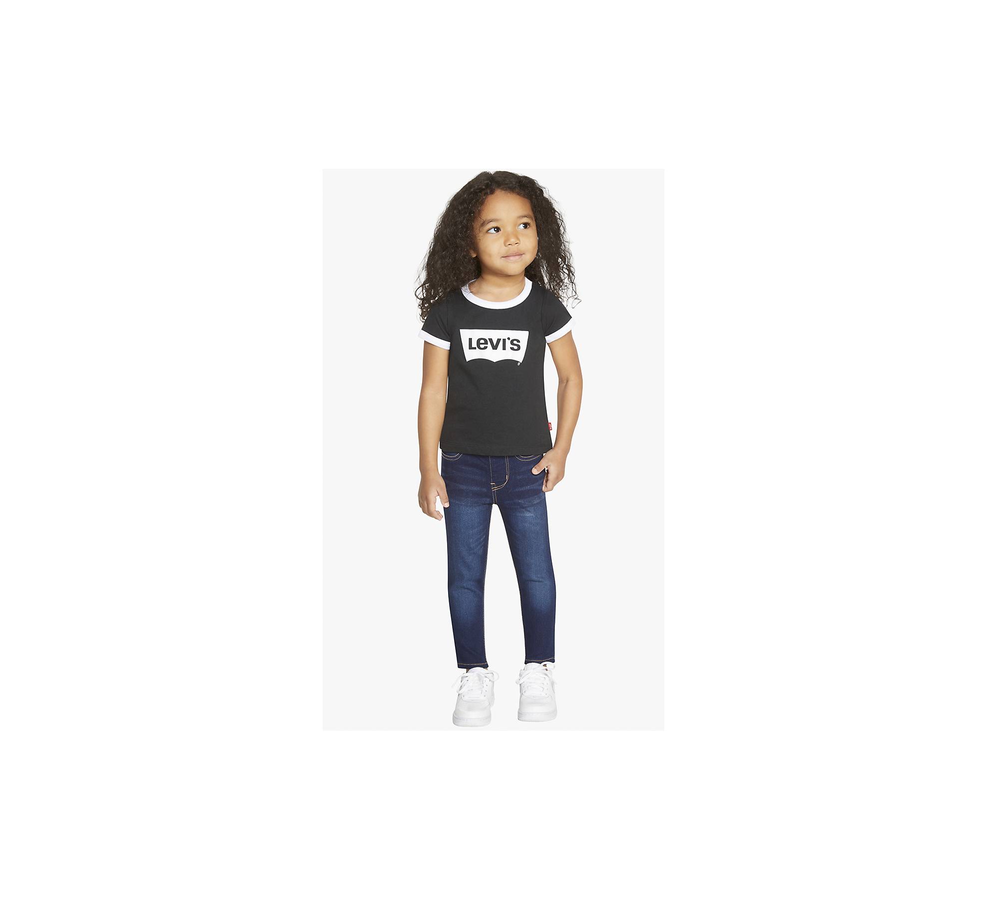 Toddler Girls 2t-4t Levi's® Retro Ringer Tee Shirt - Black 