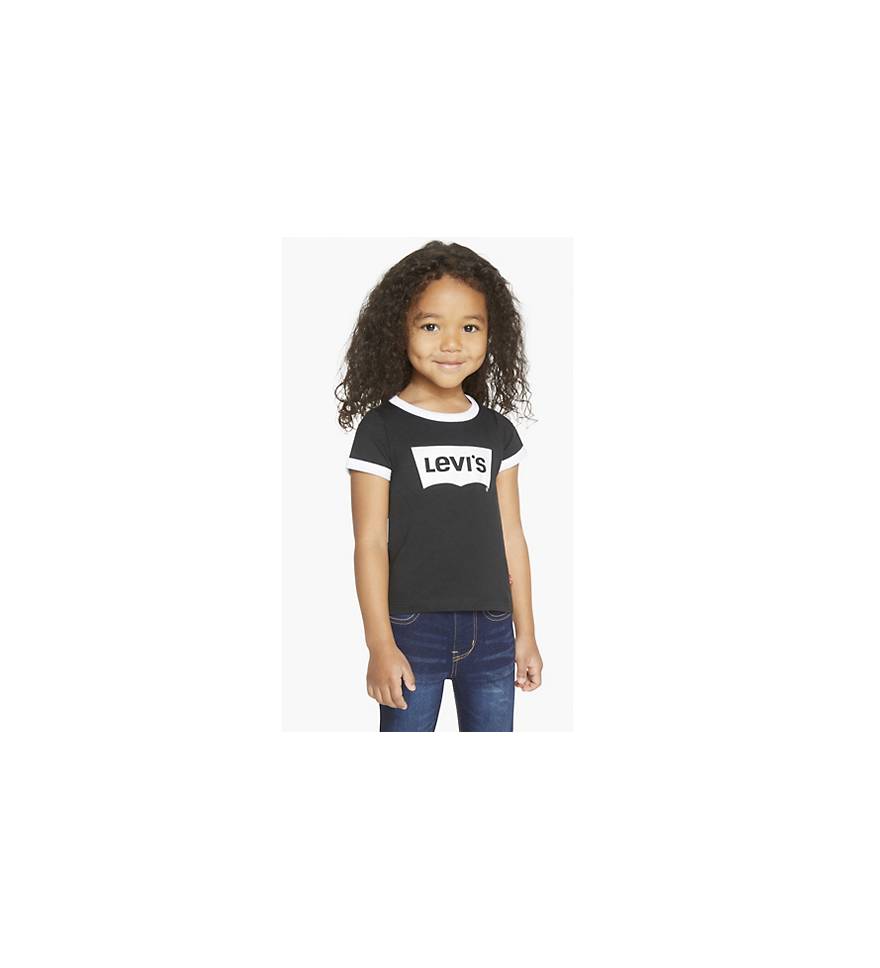 Toddler Girls 2t-4t Levi's® Retro Ringer Tee Shirt - Black 
