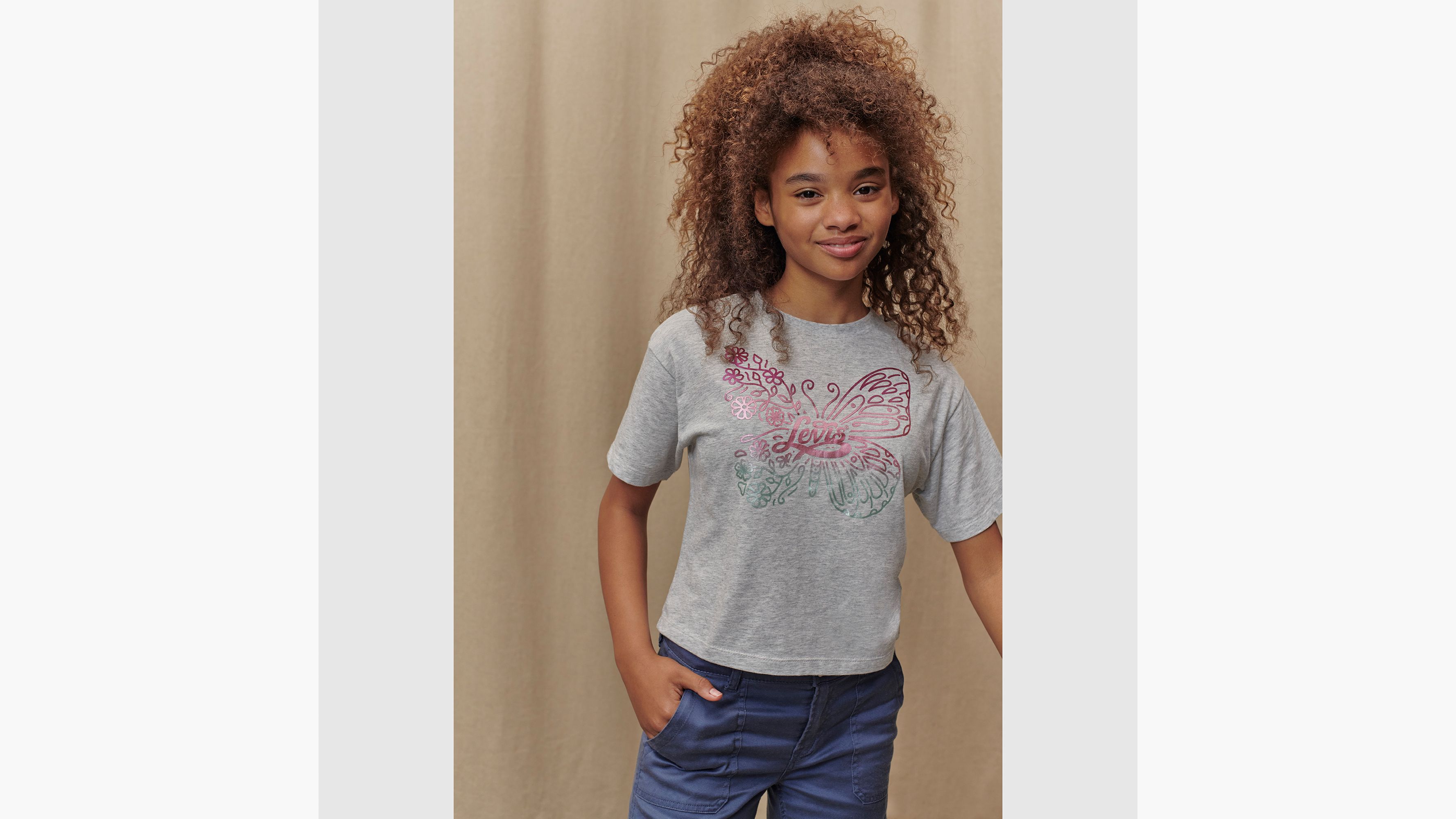 Meet And Greet Butterfly Tee Big Girls 7-16 - Grey | Levi's® US
