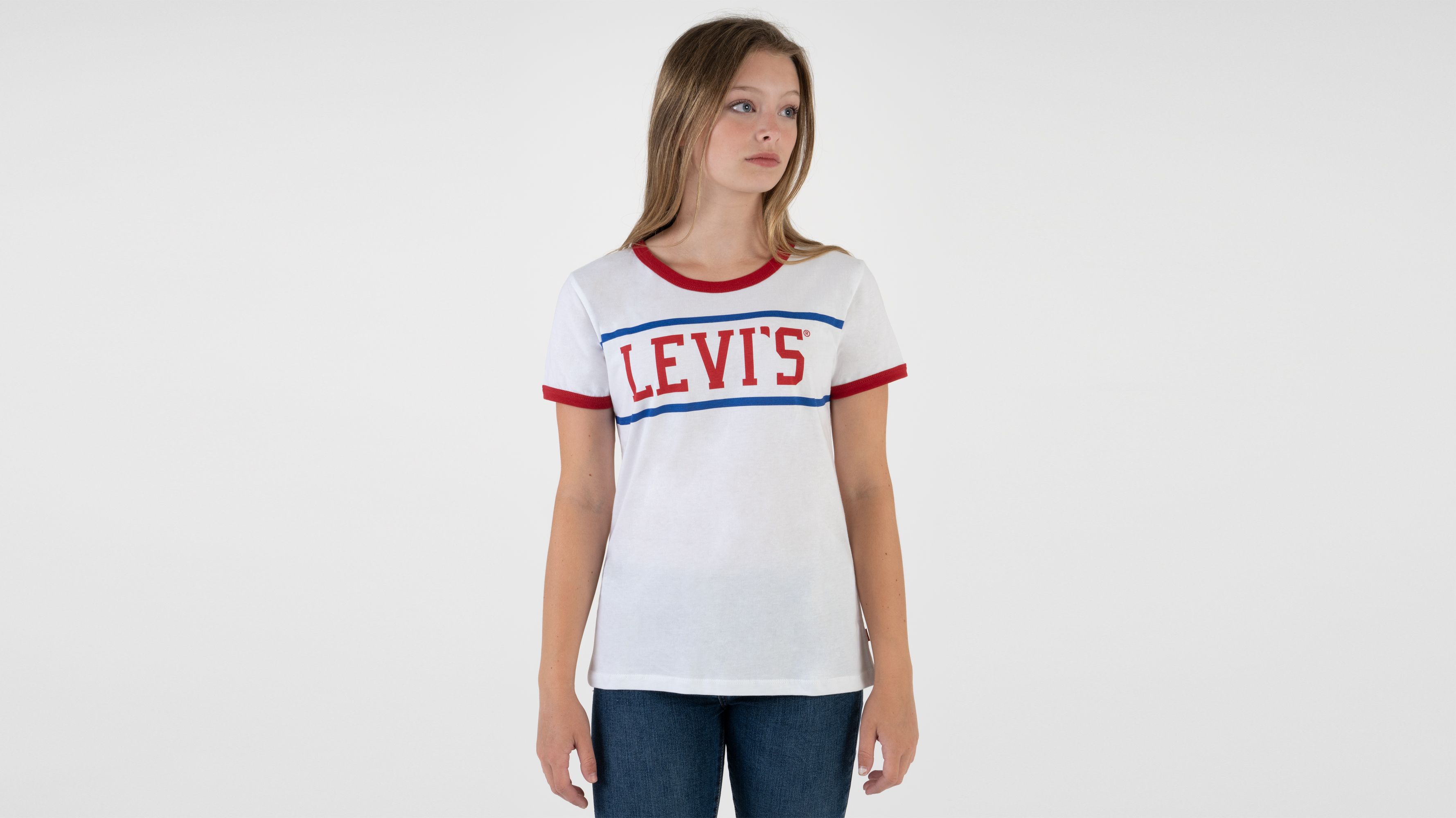 Big Girls S-XL Levi's® Retro Ringer Tee Shirt 2