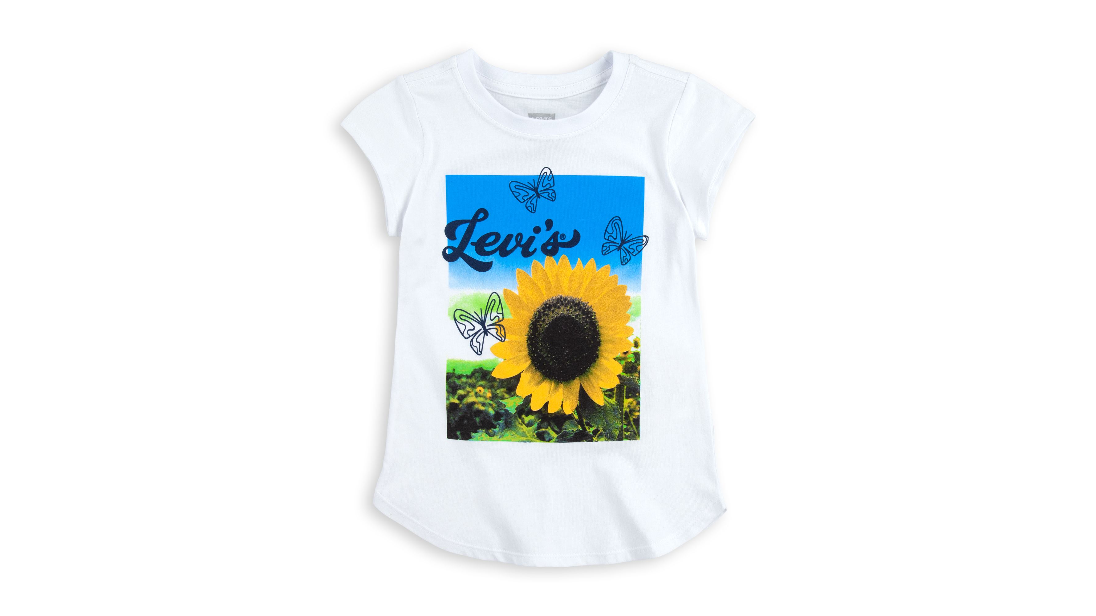 Women's Sunflower Love Letter Graphic T-Shirt - Yellow, Short Sleeve, Cotton Blend - View #6