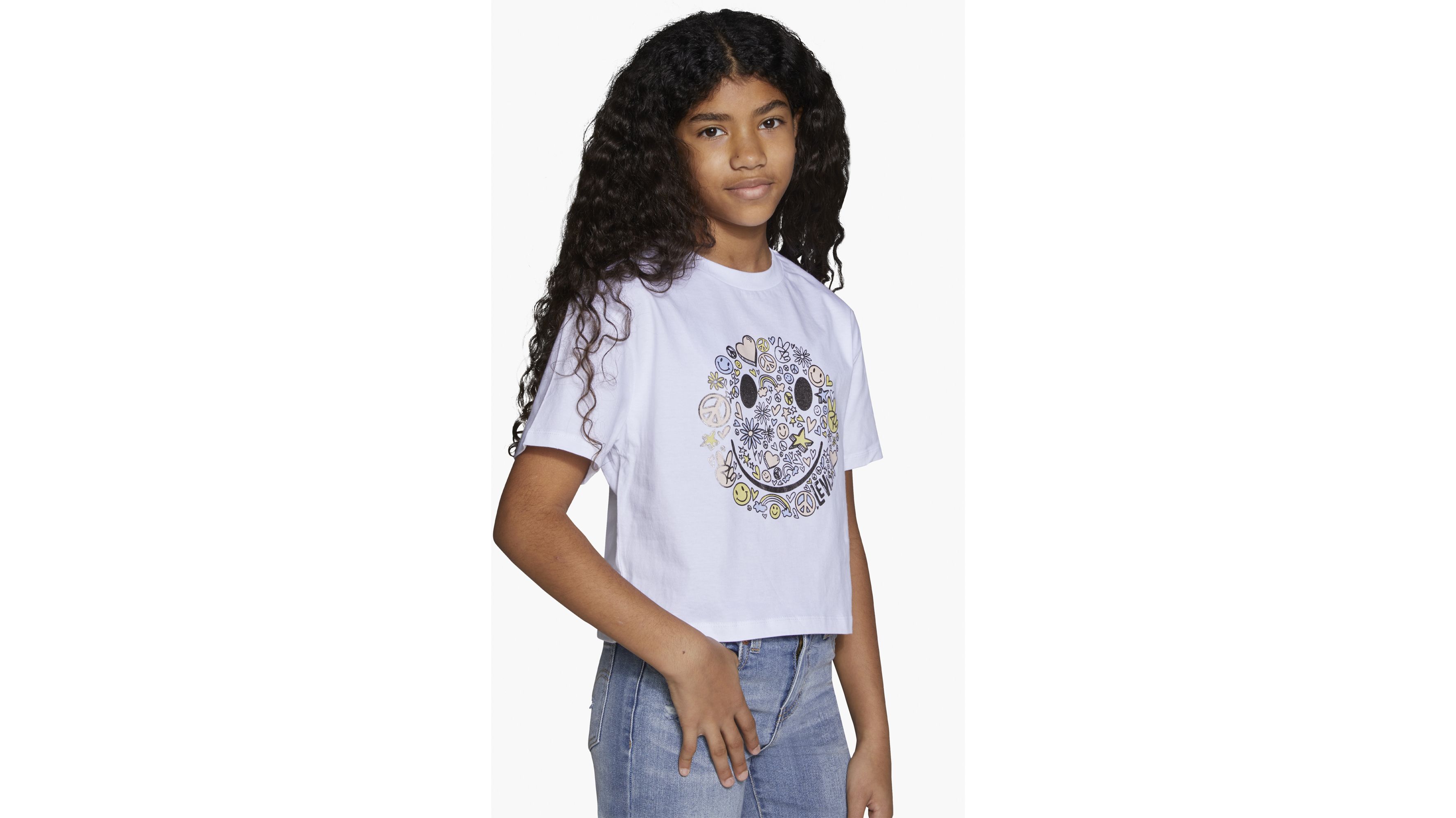 Smiley Faces Graphic T-Shirt Big Girls S-XL