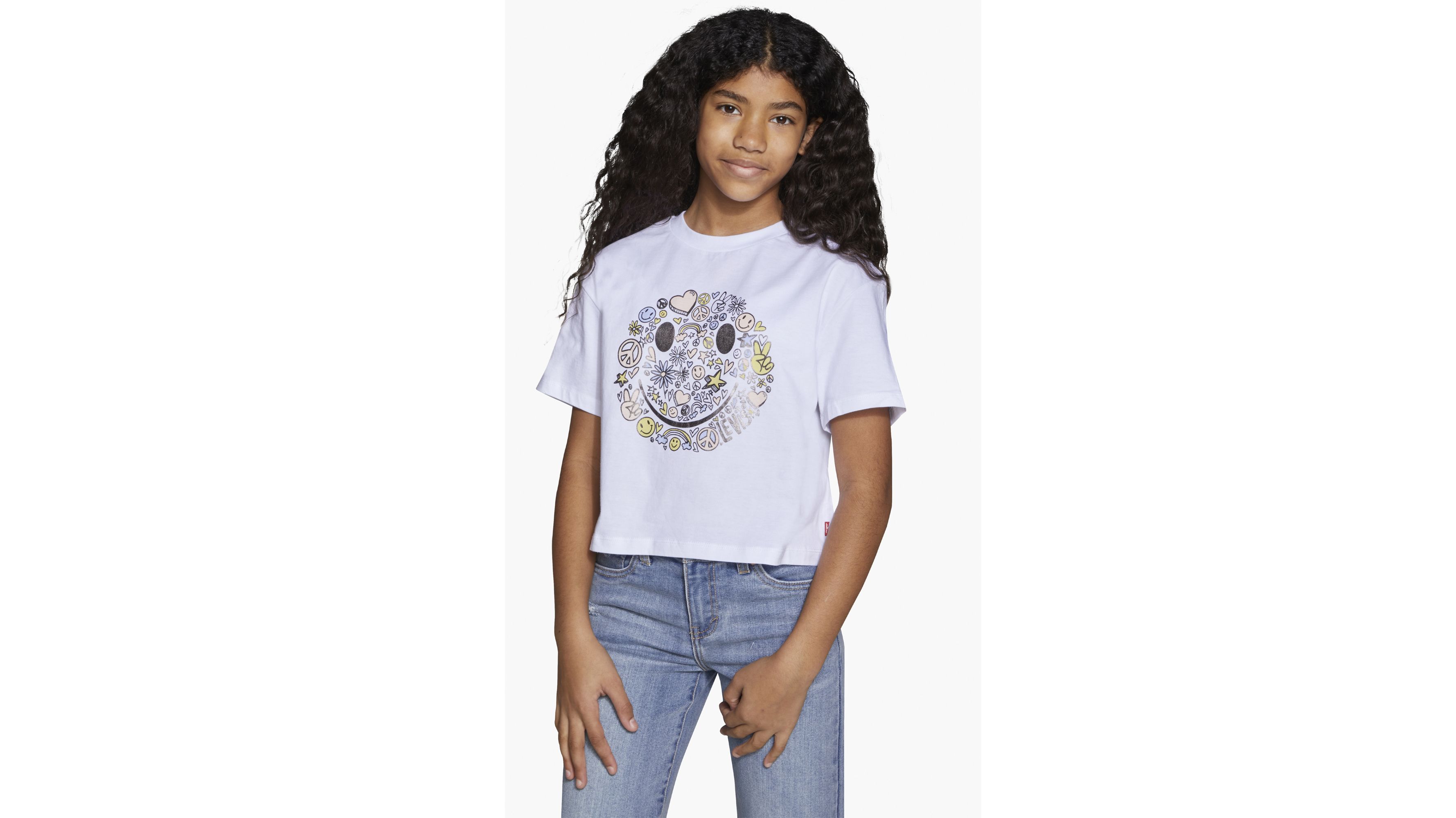 Smiley Faces Graphic T-Shirt Big Girls S-XL