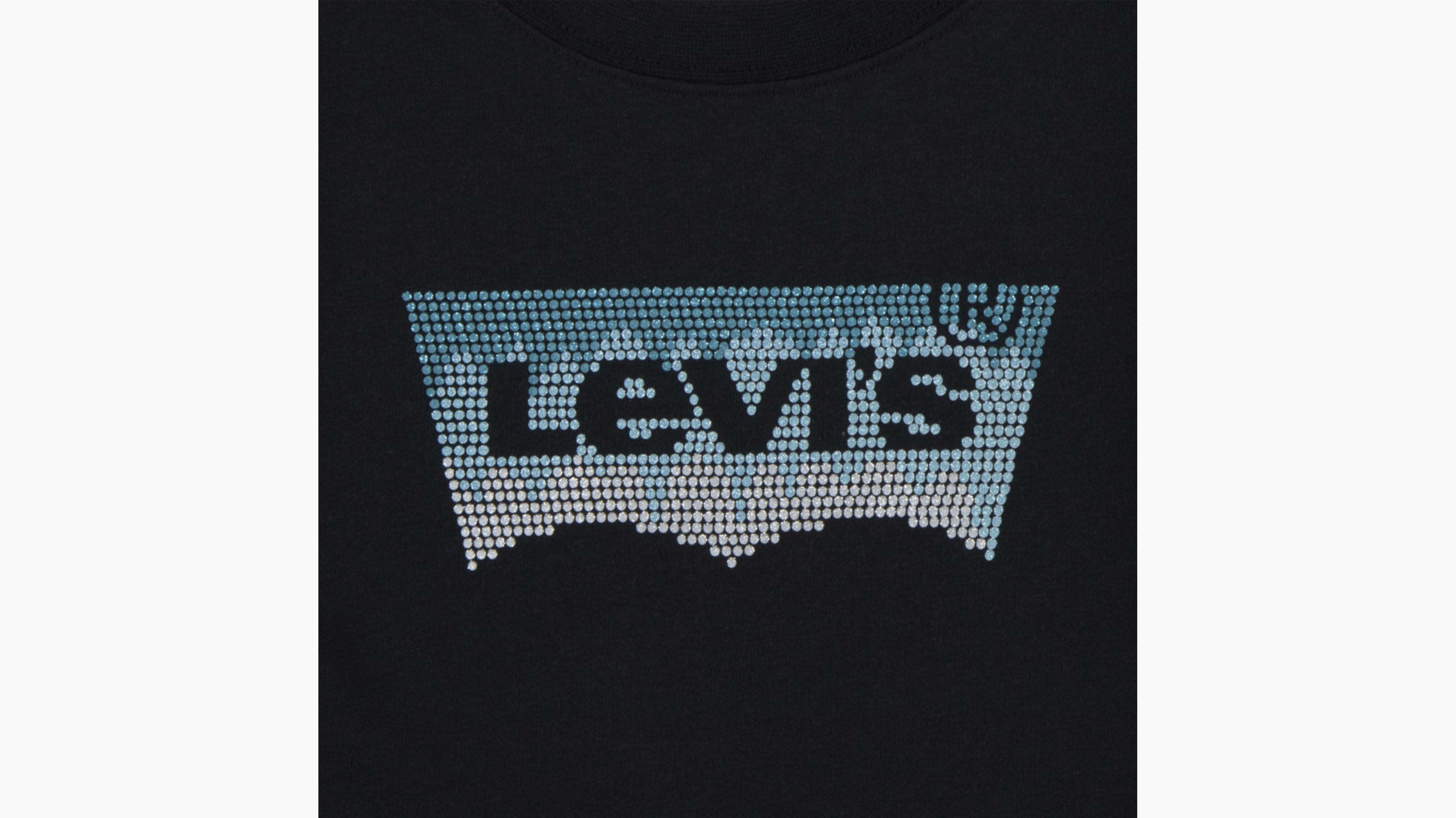 Levi's® Glitter Batwing Logo Long Sleeve T-Shirt Little Girls 4-6x