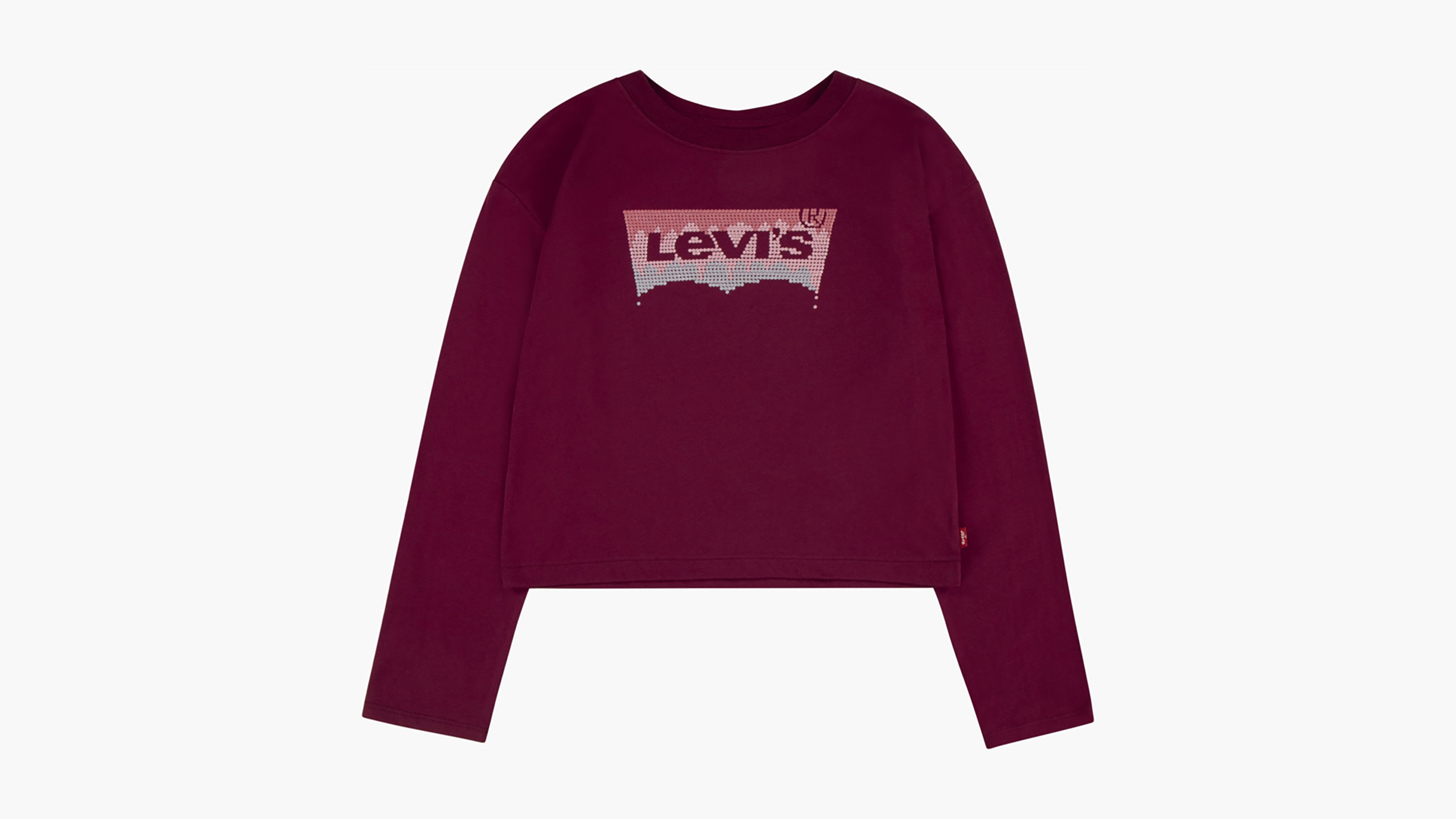 Levi's® Glitter Batwing Logo Long Sleeve T-shirt Little Girls 4-6x