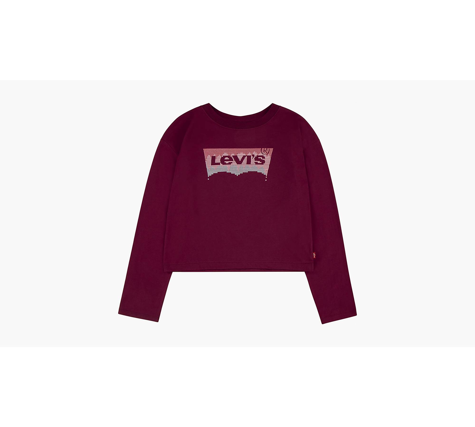 Levi's® Glitter Batwing Logo Long Sleeve T-Shirt Little Girls 4-6x 1