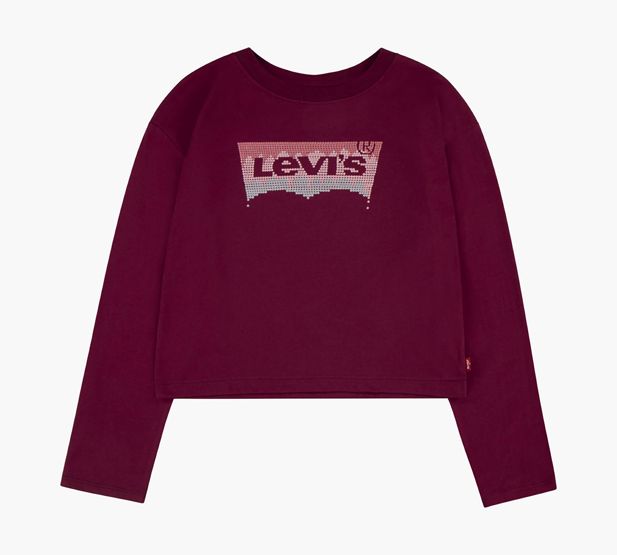 Levi's® Glitter Batwing Logo Long Sleeve T-Shirt Little Girls 4-6x 1