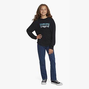 Levi's® Glitter Batwing Logo Long Sleeve T-Shirt Big Girls 7-16 1