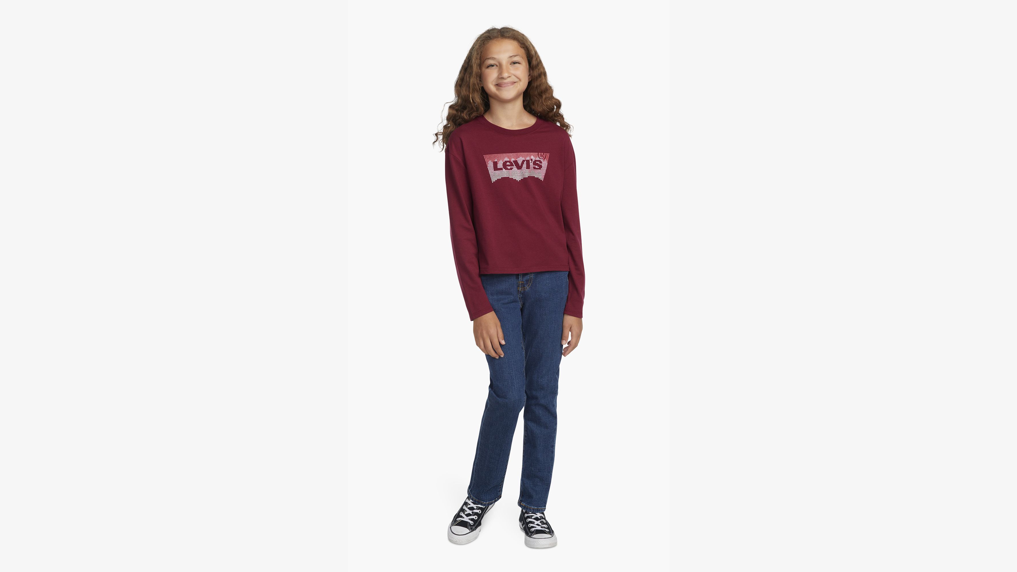 T-shirt Levi's Batwing Pour Fille - Coupe Décontractée à Manches Courtes - 60% Coton 40% Polyester - Col Ras Du Cou Sans étiquette - 2