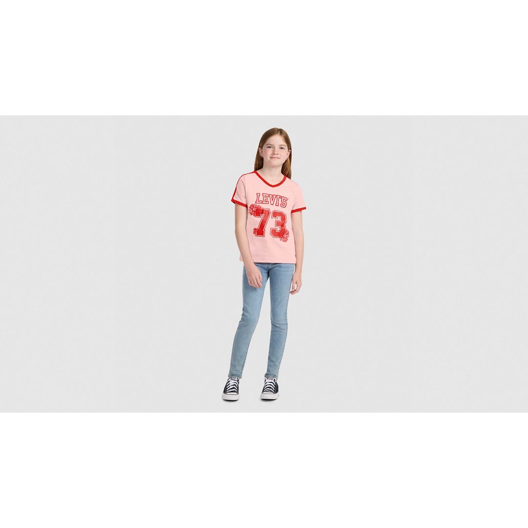 Levi's Levis Vneck Sporty Top Big Girls S-xl S In Pink