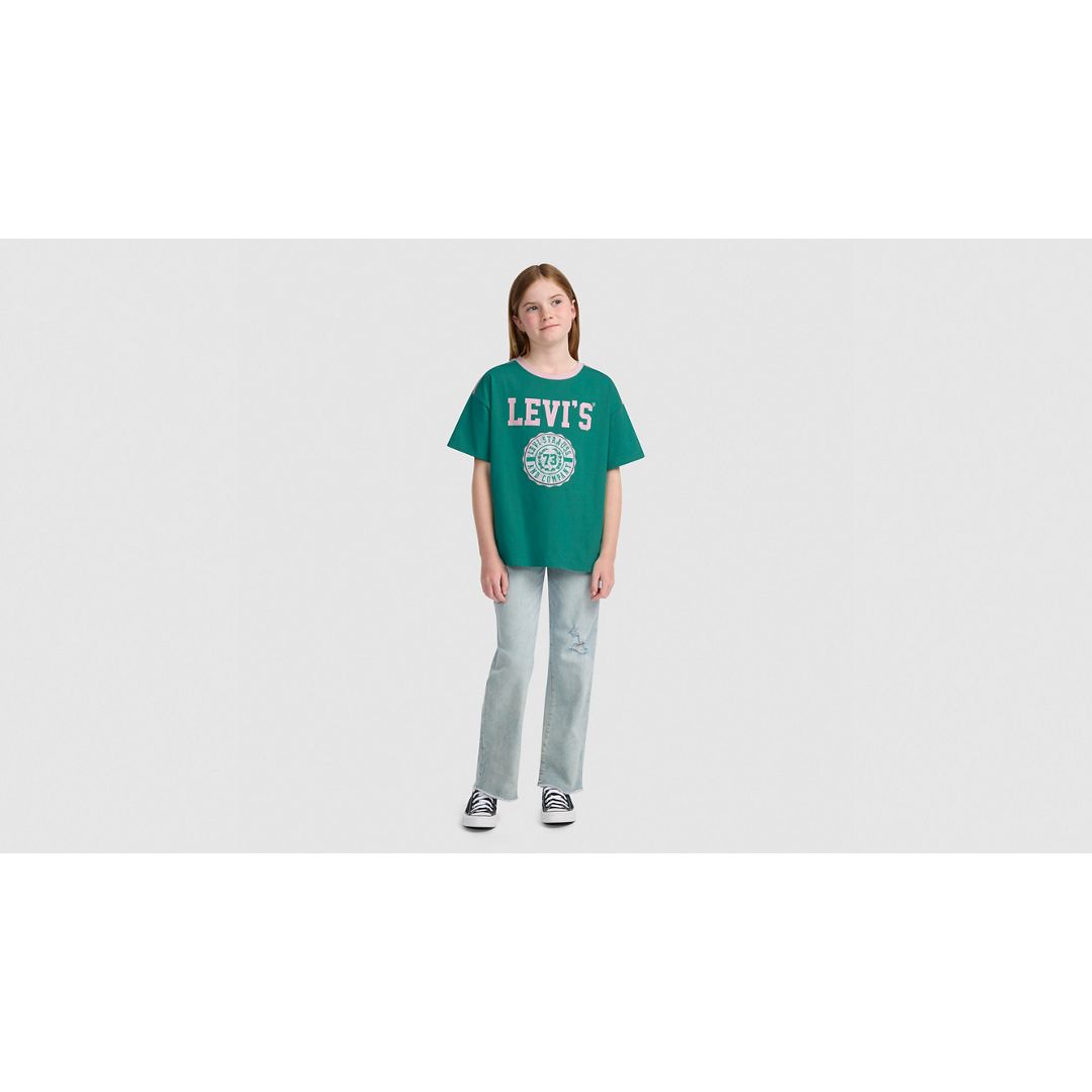 Levi's Sporty Oversized Tee Big Girls S-xl T-shirt Xl In Green