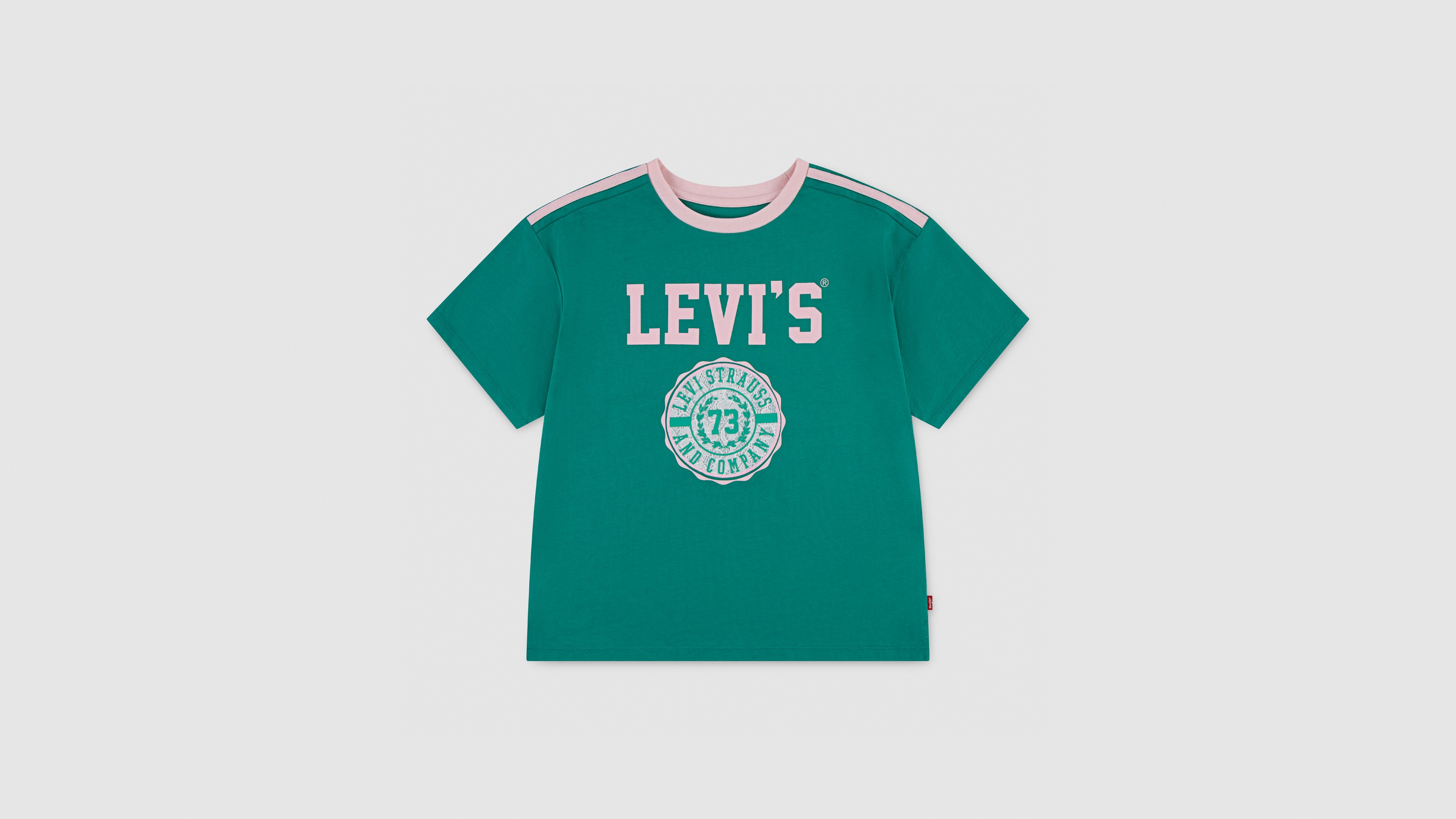 Levi's Sporty Oversized Tee Big Girls S-xl T-shirt Xl In Green