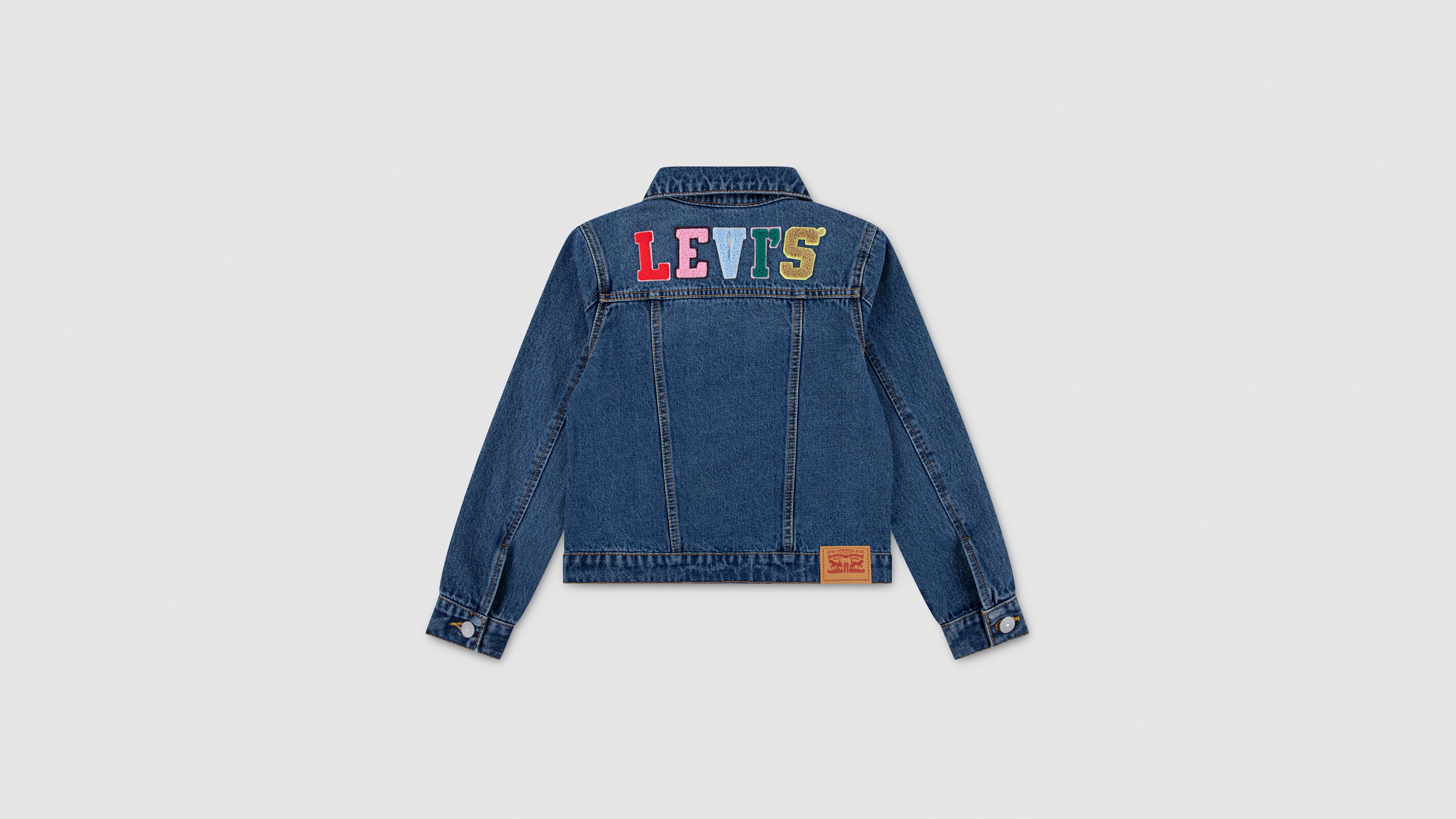 Levi's Levis Trucker Jacket With Patches Big Girls S-xl Xl In White