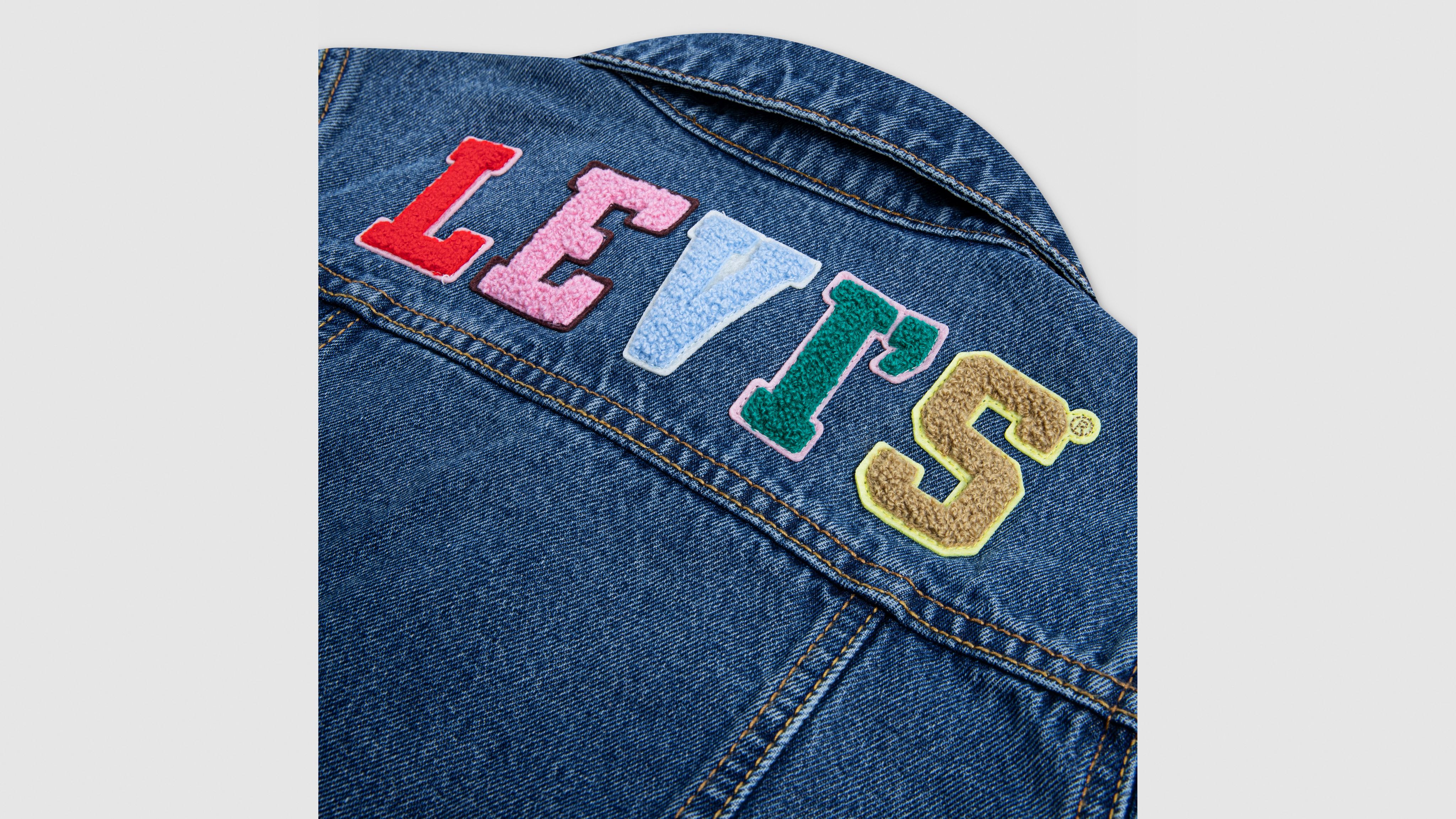 Levi's Levis Trucker Jacket With Patches Big Girls S-xl Xl In White
