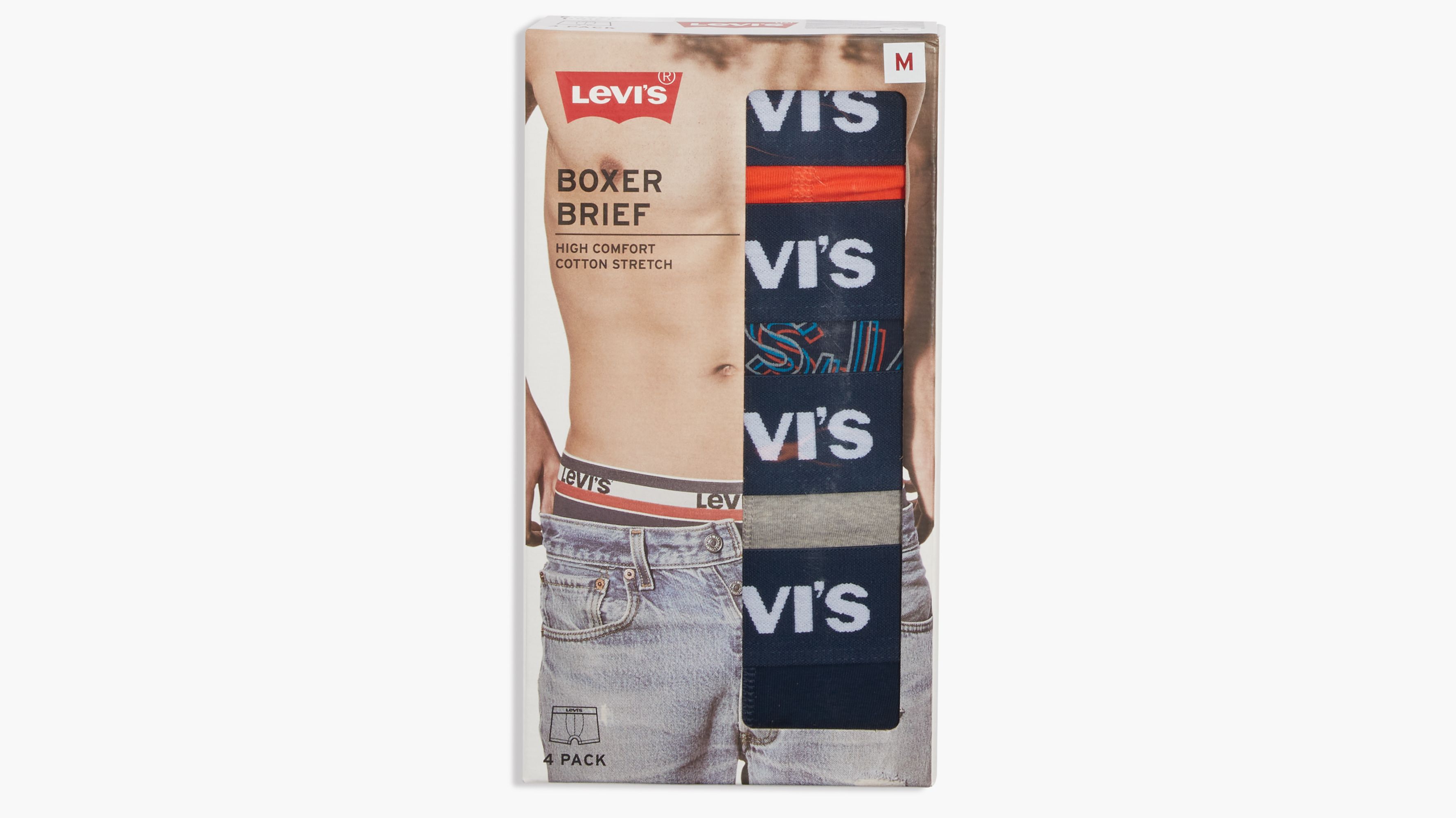 2655円 最大53％オフ！ 送料無料 Levi's 4-Pack Adult Mens Cotton Stretch Boxer Briefs S-XL Sizes 海外通販 Levi’s