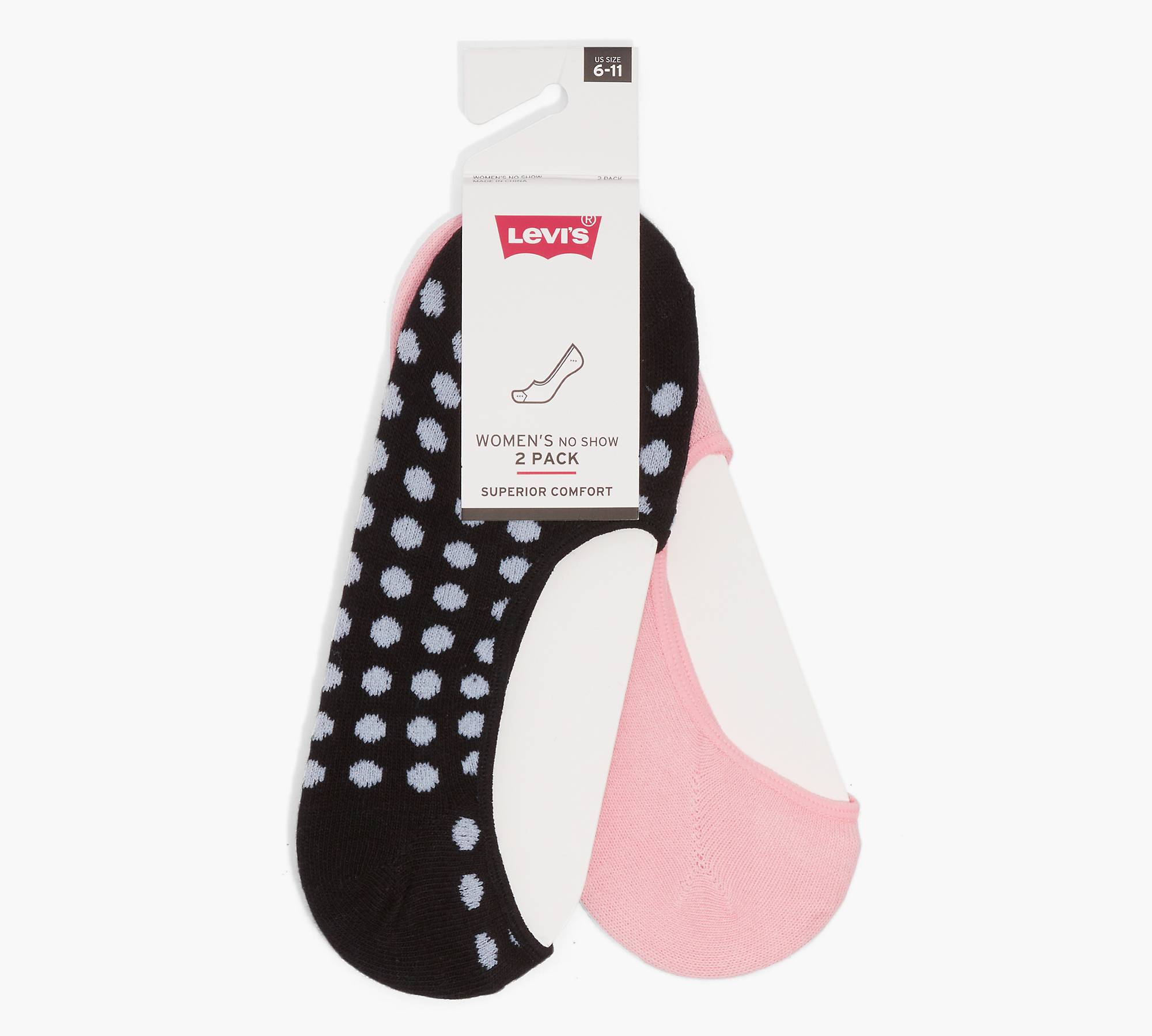 Polka Dot No Show Socks (2 Pack) - Pink | Levi's® US