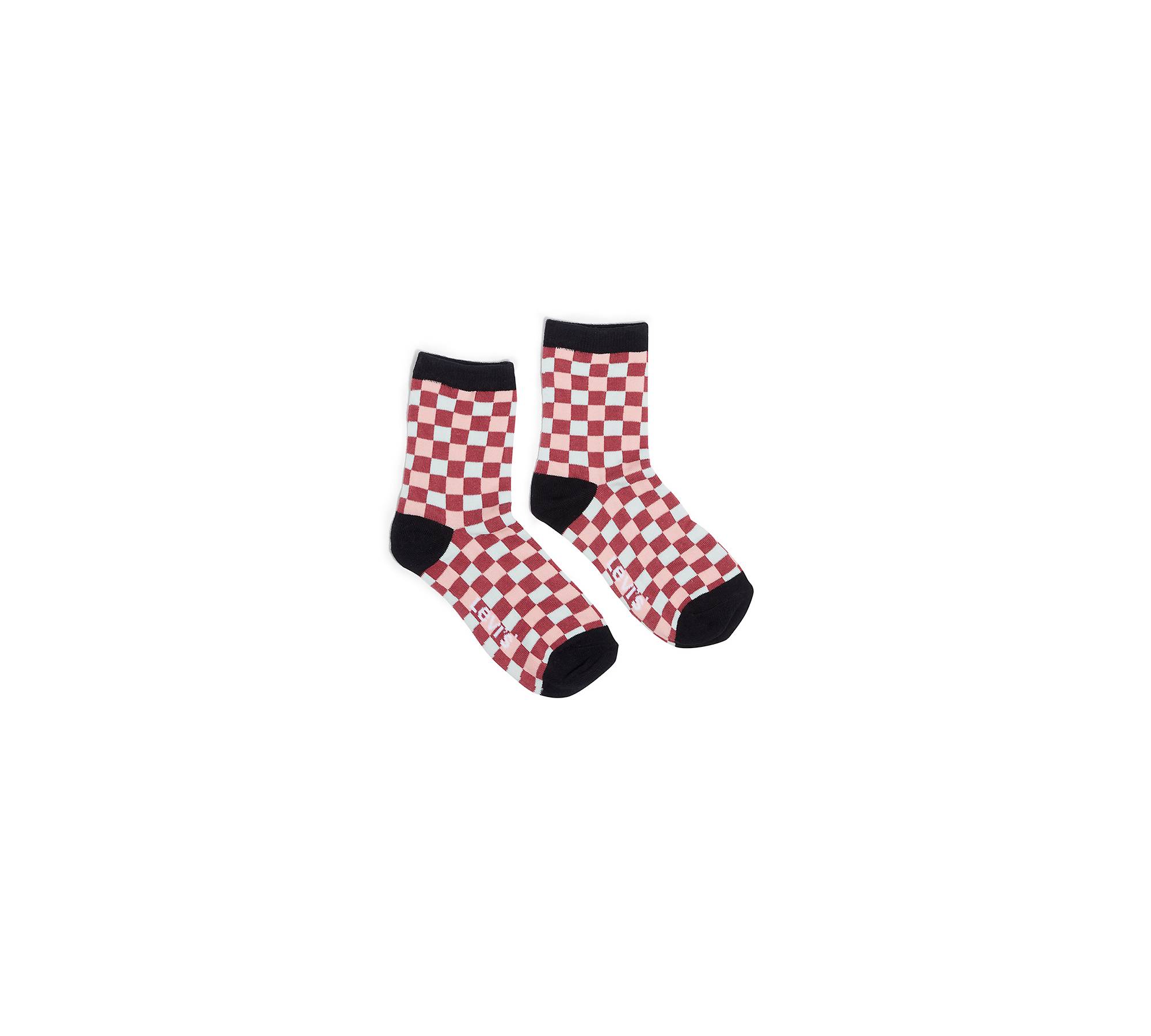 Checkerboard Short Cut Socks (3 Pack) - Multi-color