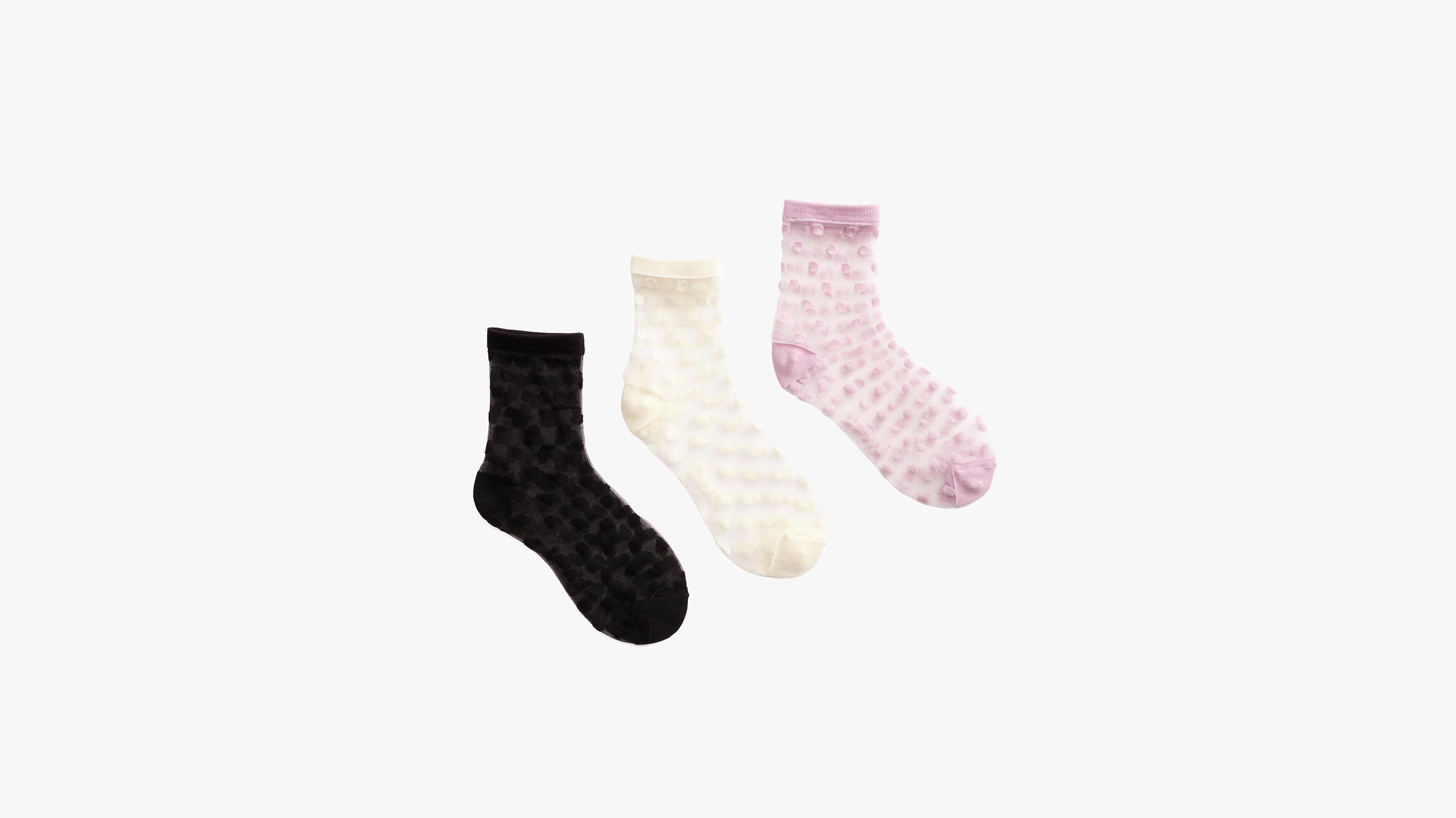 Polka Dot Mesh Short Socks 1