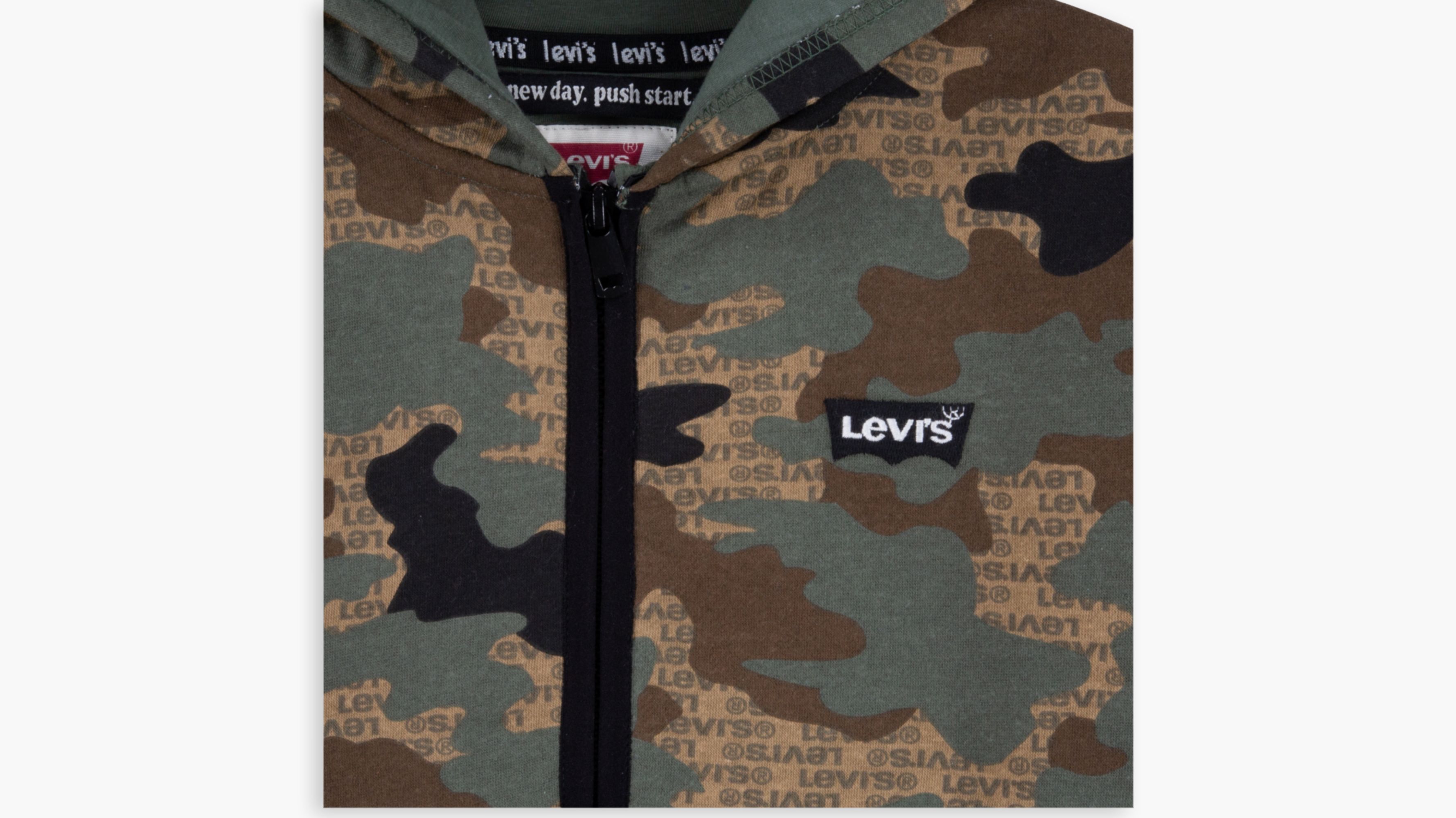 Levi's Boys 8-20 Camo Zip Up Hoodie, Medium, Cotton