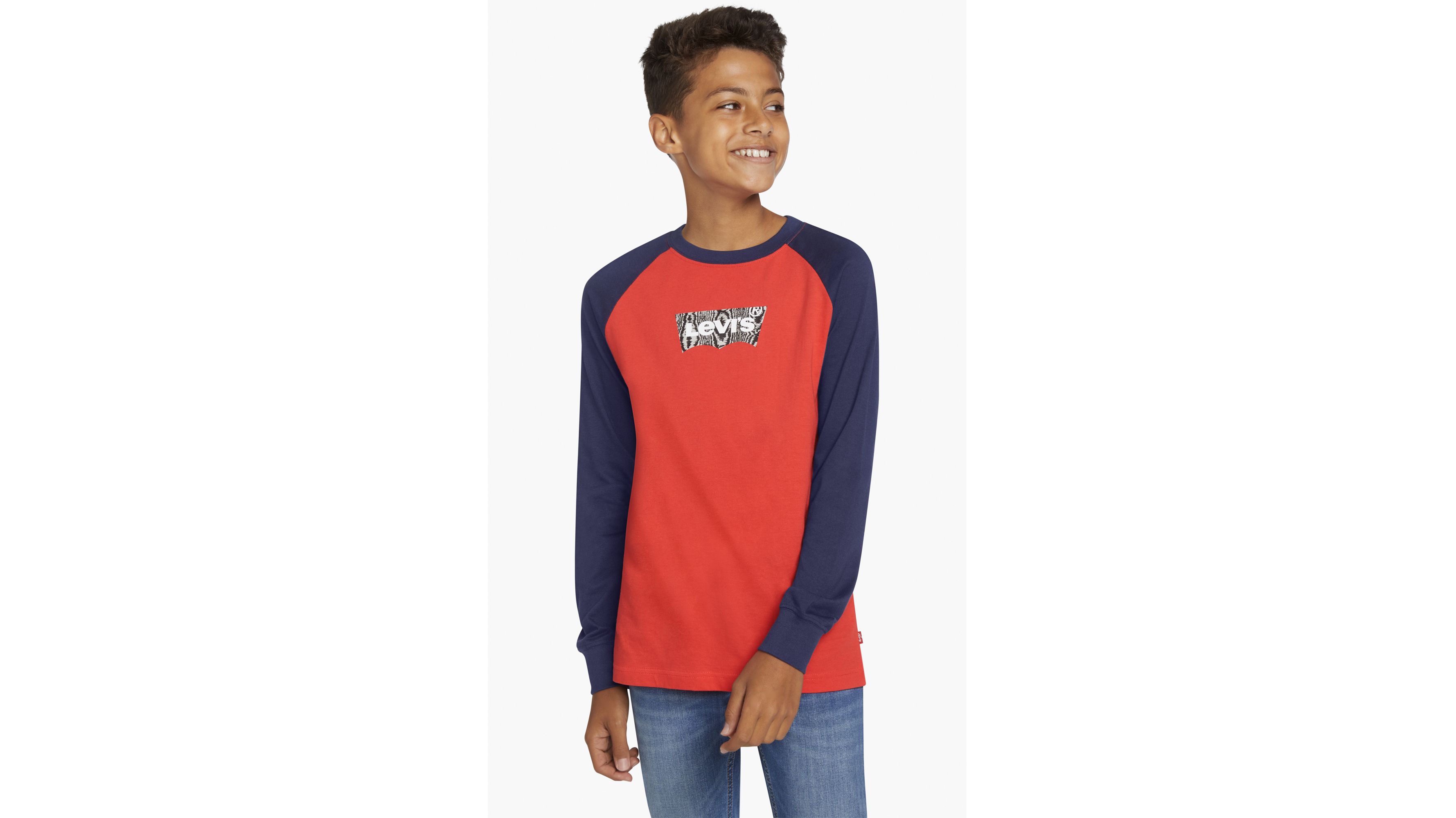 Levi's® Long Sleeve Baseball Tee Big Boys Sxl Red Levi's® US