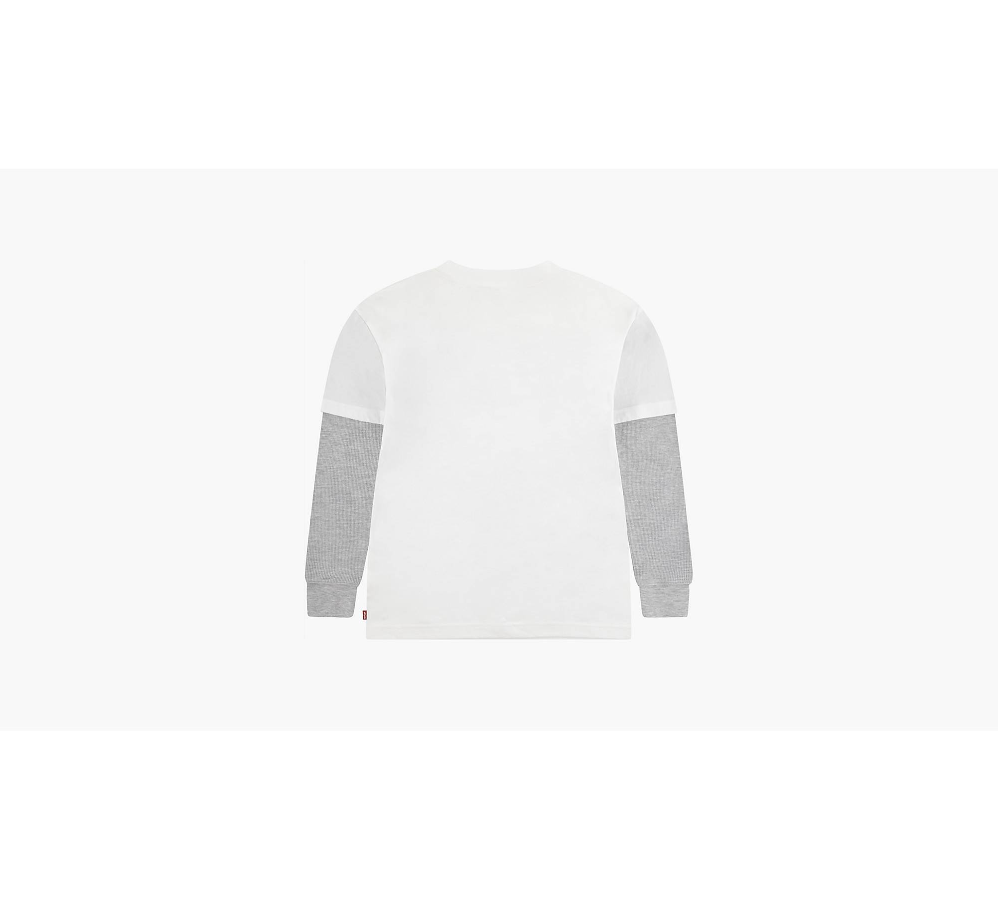 C2H4 White & Blue Double Layer Long Sleeve T-Shirt for Men
