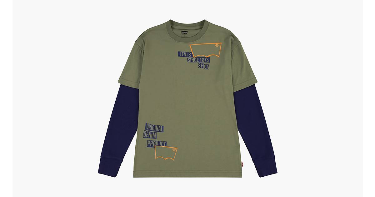 Long Sleeve 2fer T-shirt Big Boys 8-20 - Green | Levi's® US
