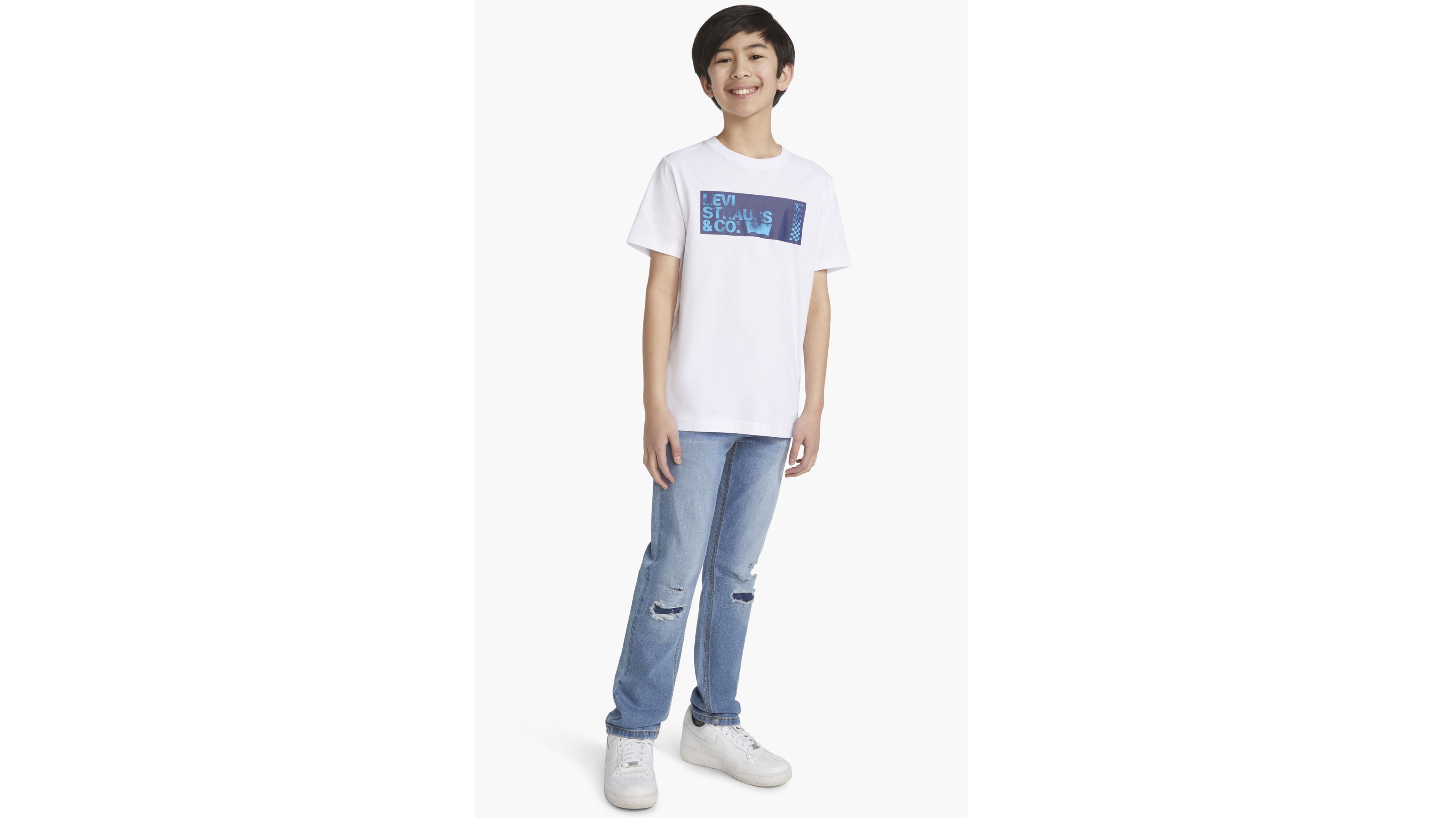 Levi's® Haze Effect Logo T-shirt Big Boys 8-20 - White | Levi's® US