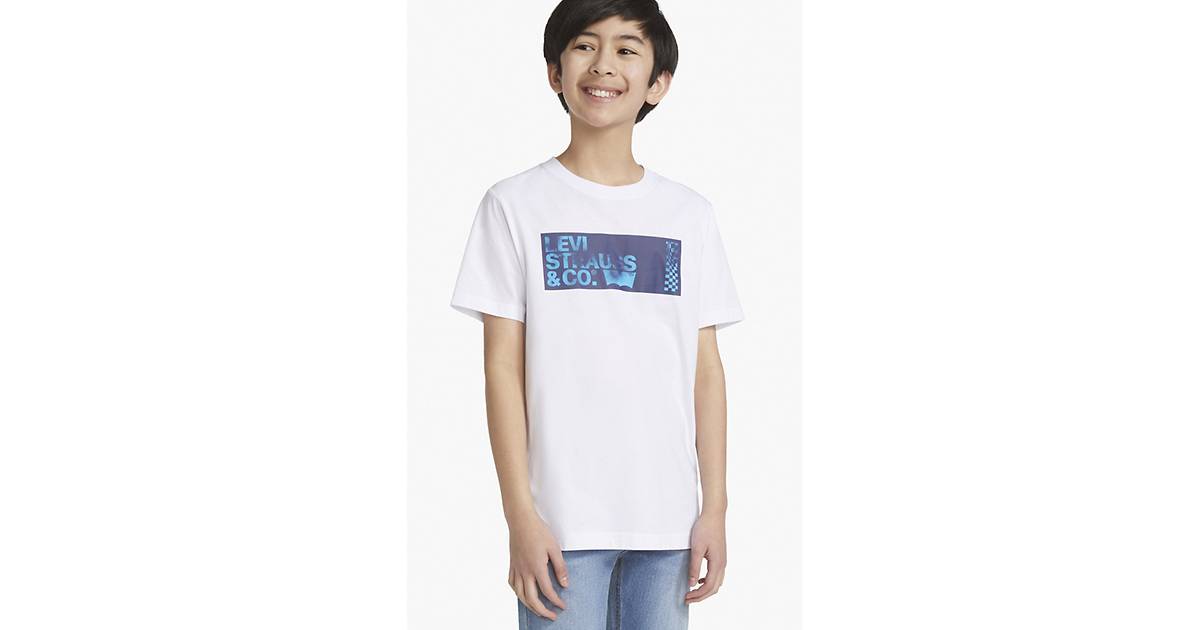 Levi's® Haze Effect Logo T-shirt Big Boys 8-20 - White | Levi's® US