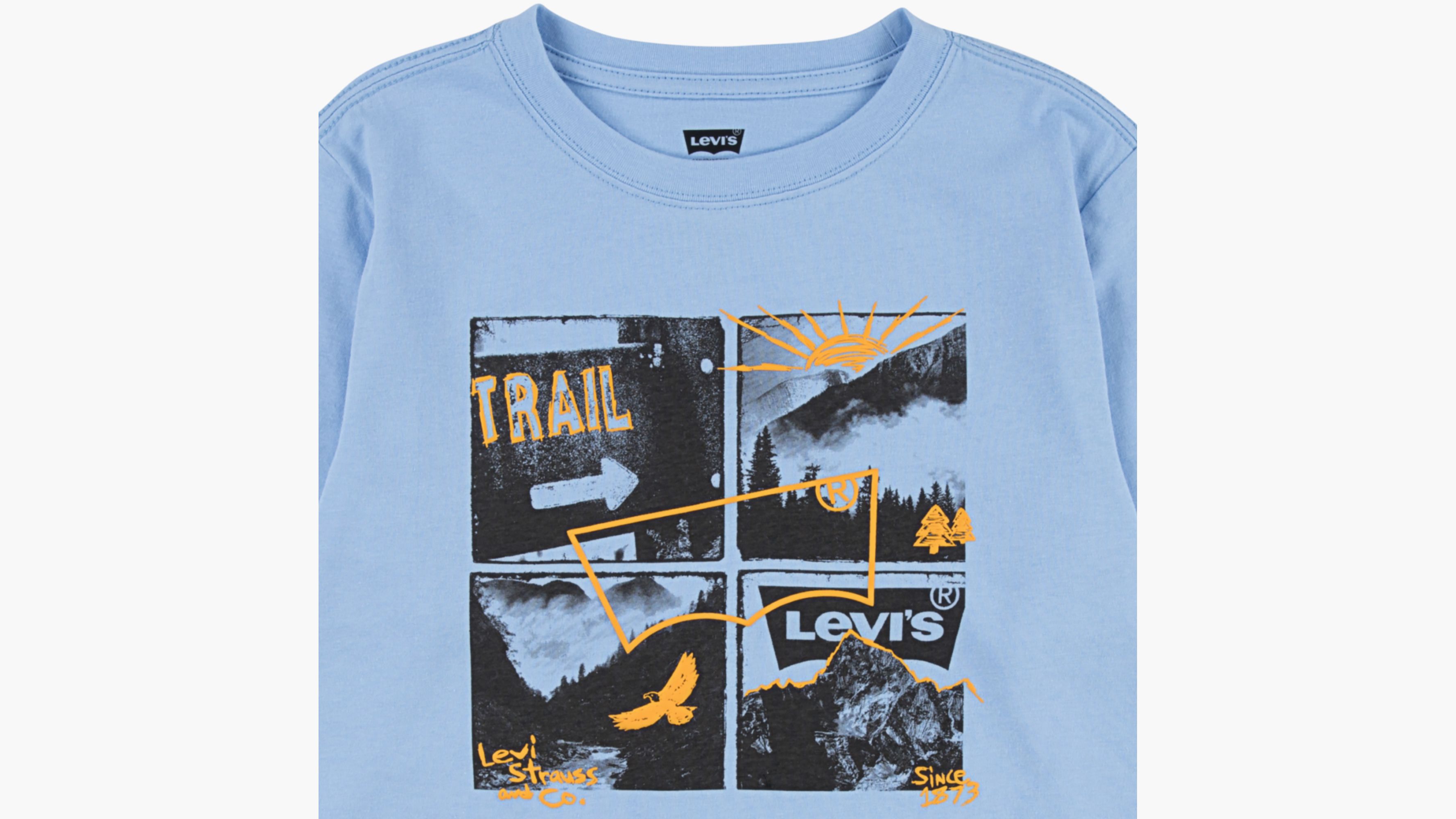 Follow The Trail Long Sleeve Tee Big Boys 820 Blue Levi's® US