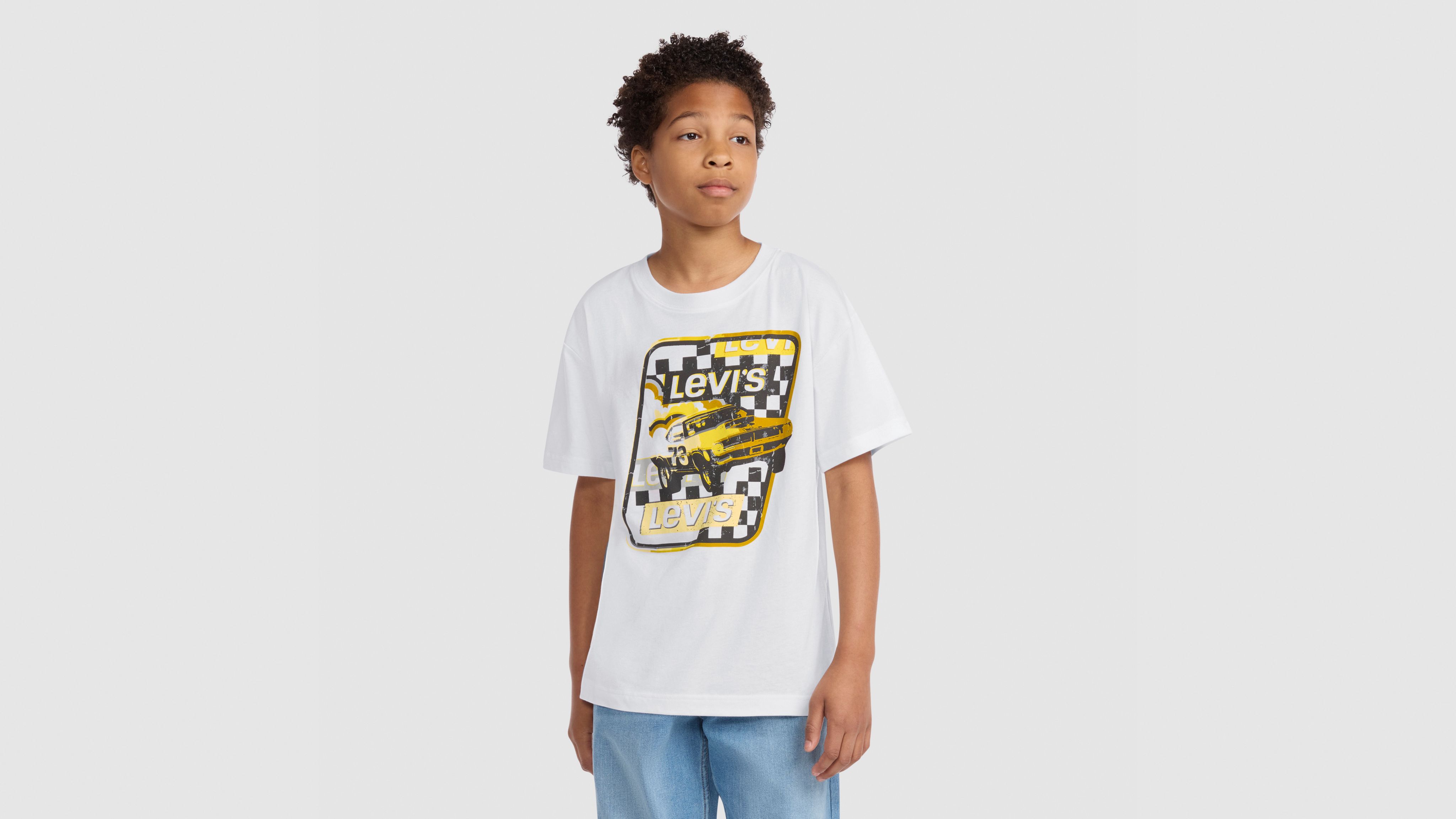 Levi's Levis Race To The Finish Tee Big Boys S-xl T-shirt Xl In White