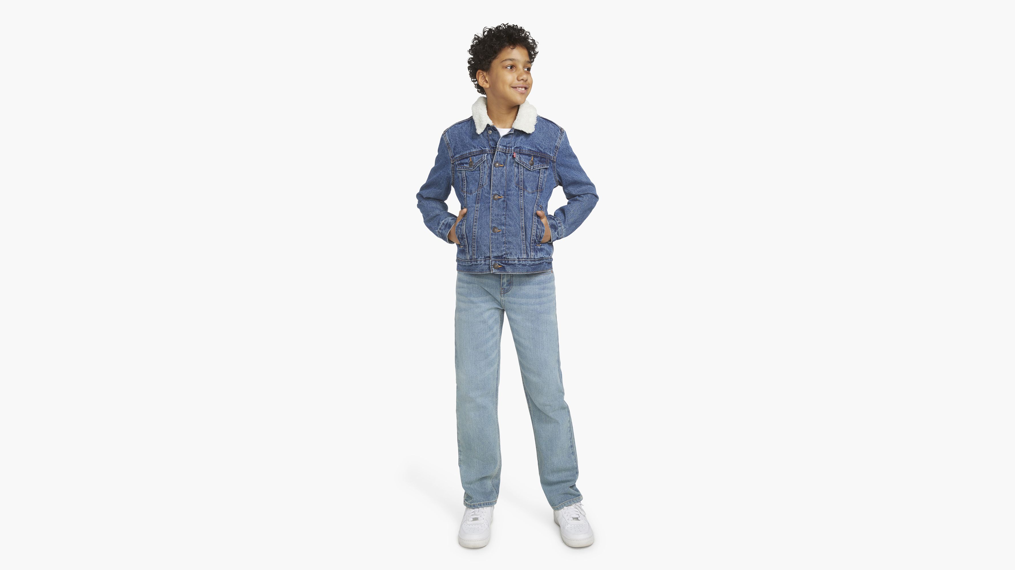 Sherpa Trucker Jacket Big Boys 8-20 - Medium Wash | Levi's® US
