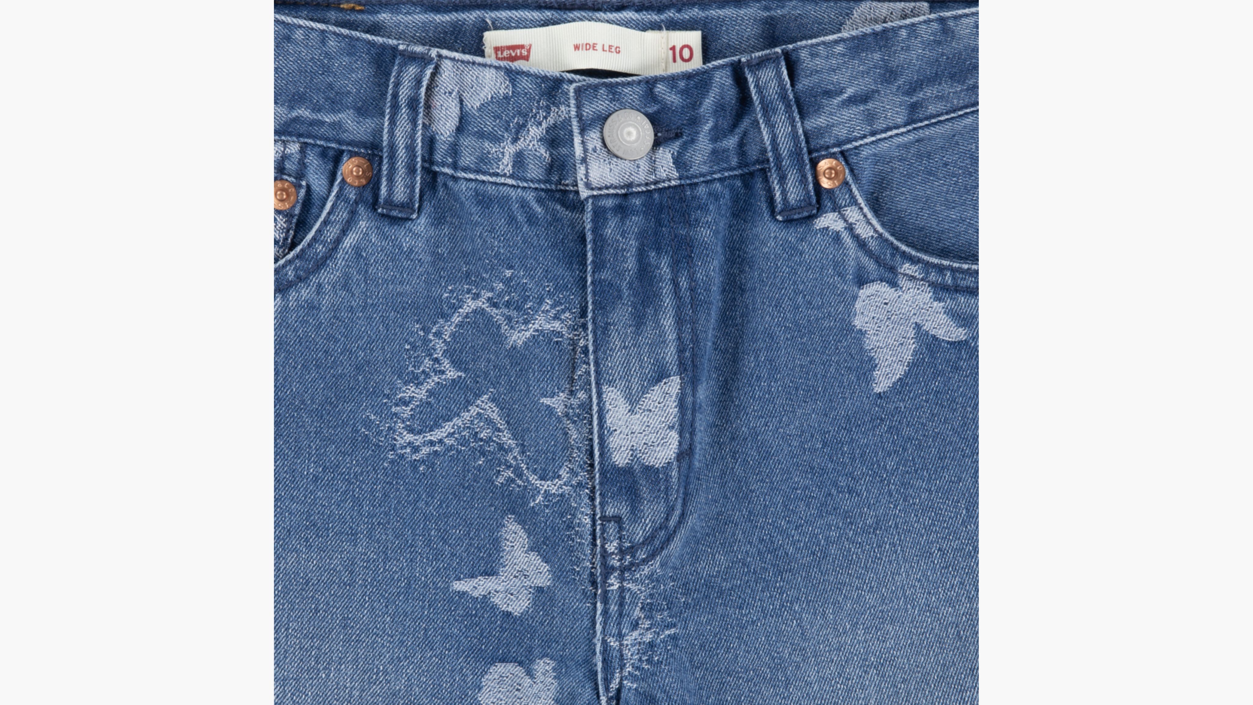 Levi's Butterfly Wide Leg Big Girls 7-16 Jeans 16 In Dance Around