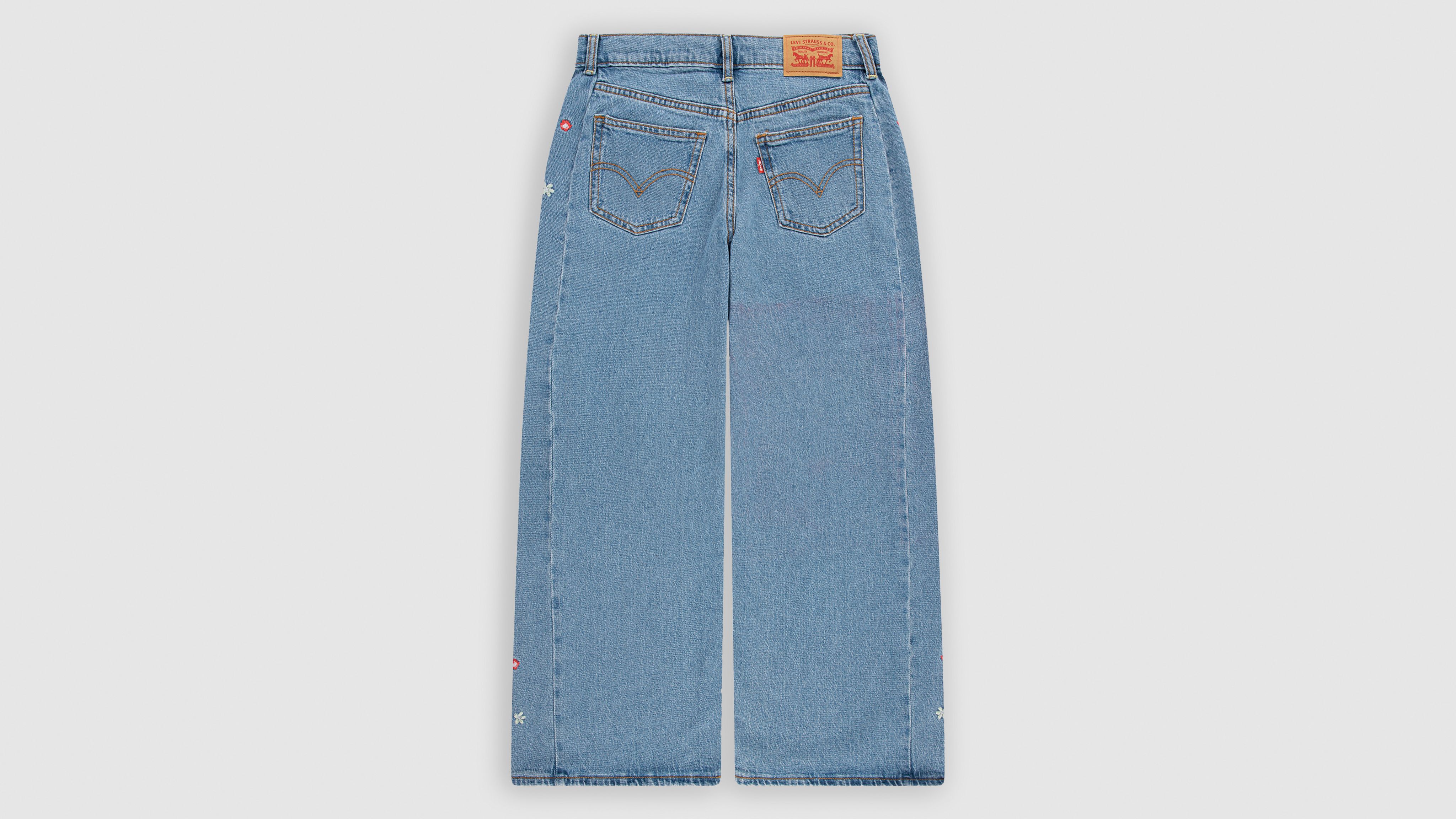 High Rise Baggy W/ Embroidery Big Girls 8-20