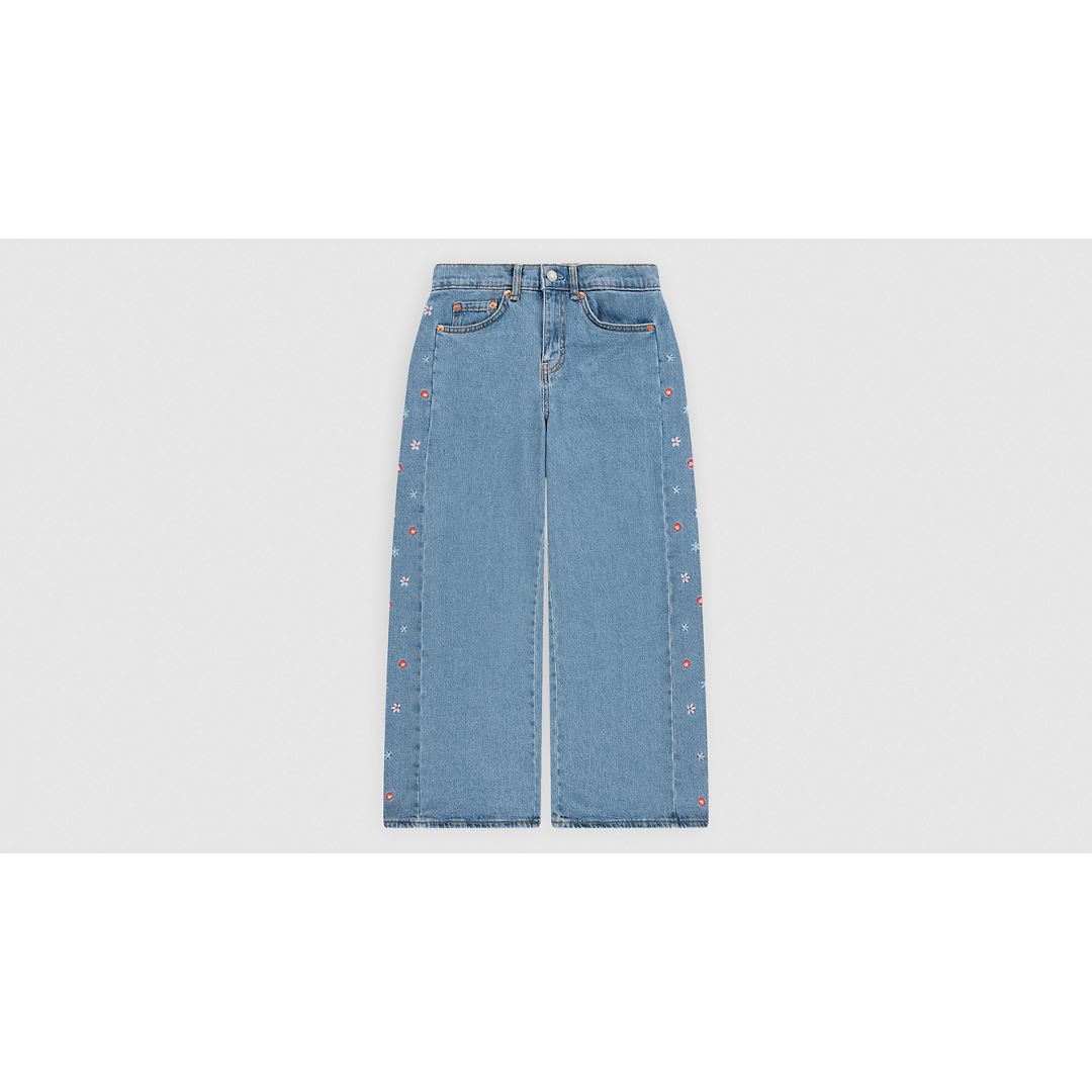 Levi's Levis High Rise Baggy W/ Embroidery Big Girls 8-20 Jeans 8 In Blue