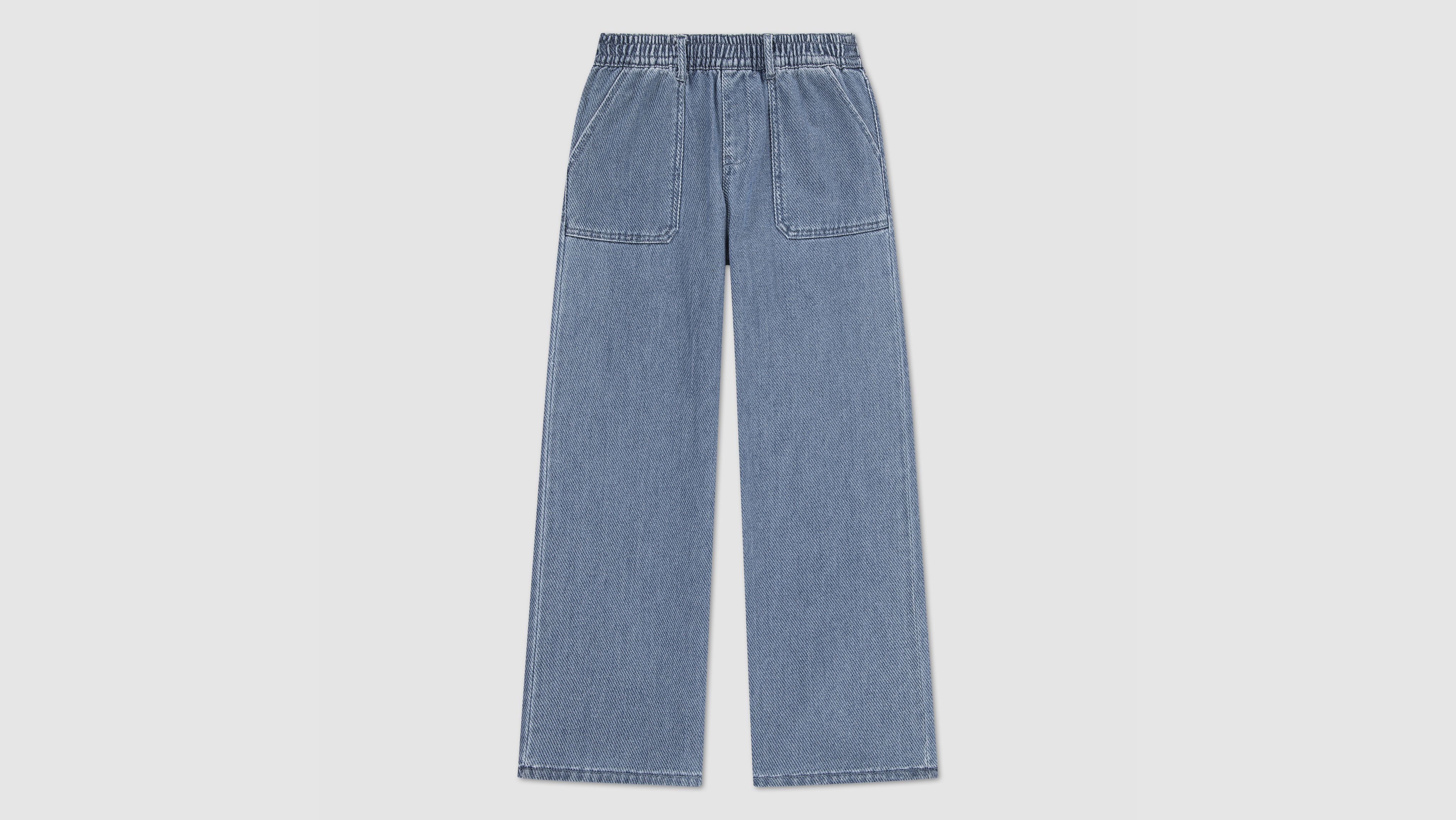 Levi's High Rise Baggy W/ Wide Twill Big Girls S-xl Jeans Xl In Blue