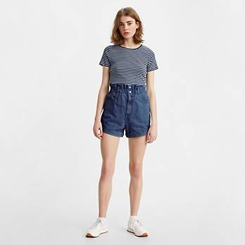 High-Waisted Paperbag Women's Shorts 1